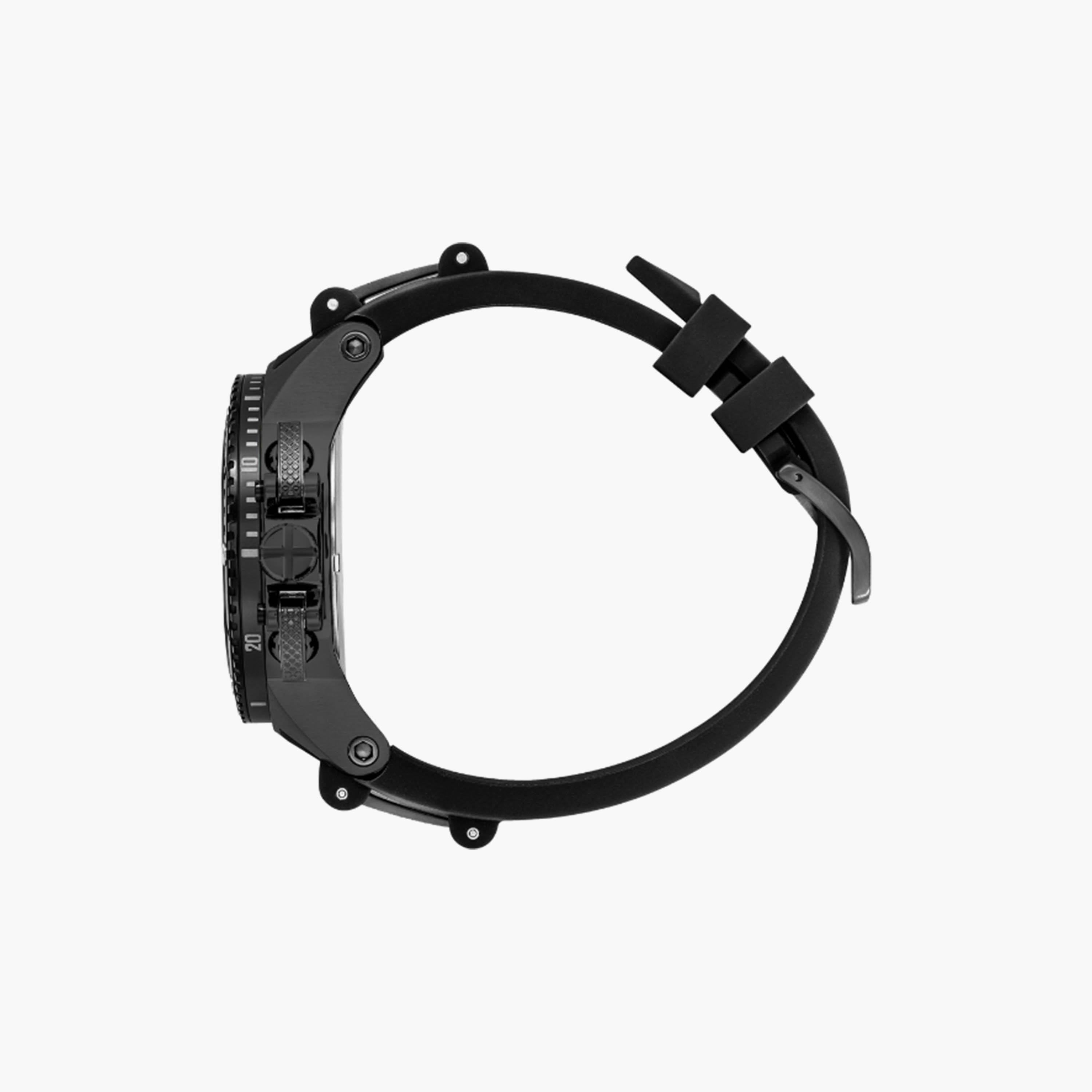 Quantum Men's Black Chronograph Silicone Strap Watch | HNG535.651 | 51 MM-men-watchesandjewellery-watches-image-2