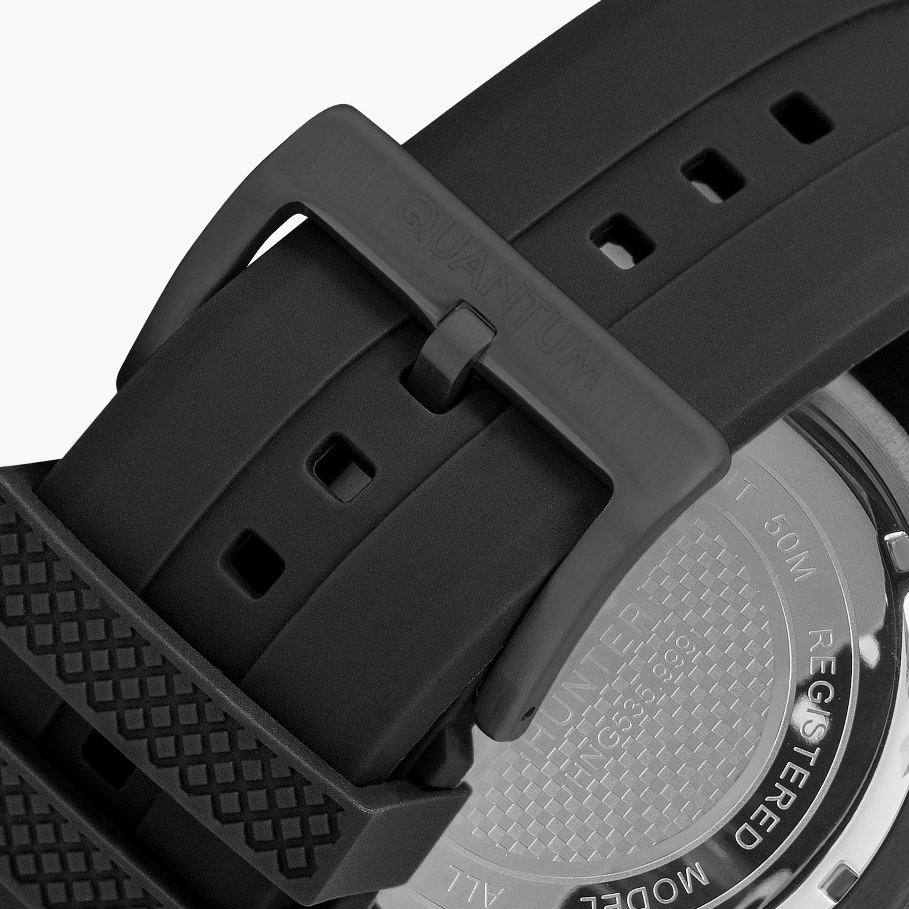 Quantum Men's Black Chronograph Silicone Strap Watch | HNG535.651 | 51 MM-men-watchesandjewellery-watches-image-3