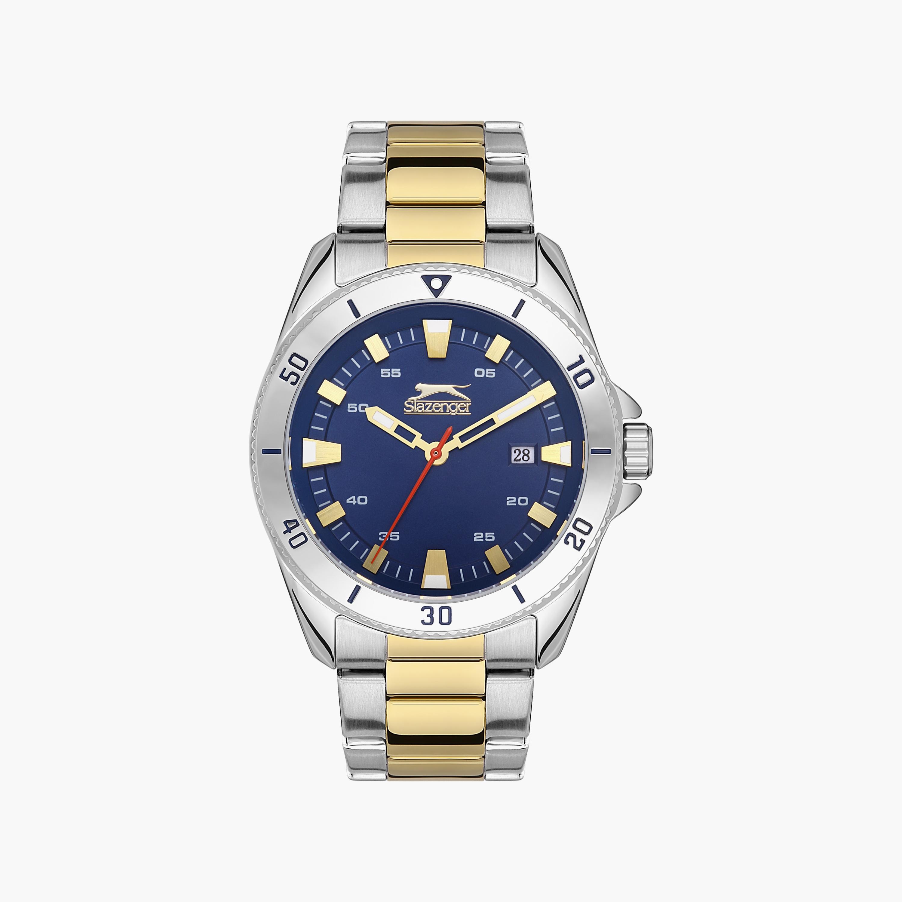 Slazenger Men's Silver & Gold Analog Stainless Steel Strap Watch | SL.9.2114.2.03-men-watchesandjewellery-watches-image-1