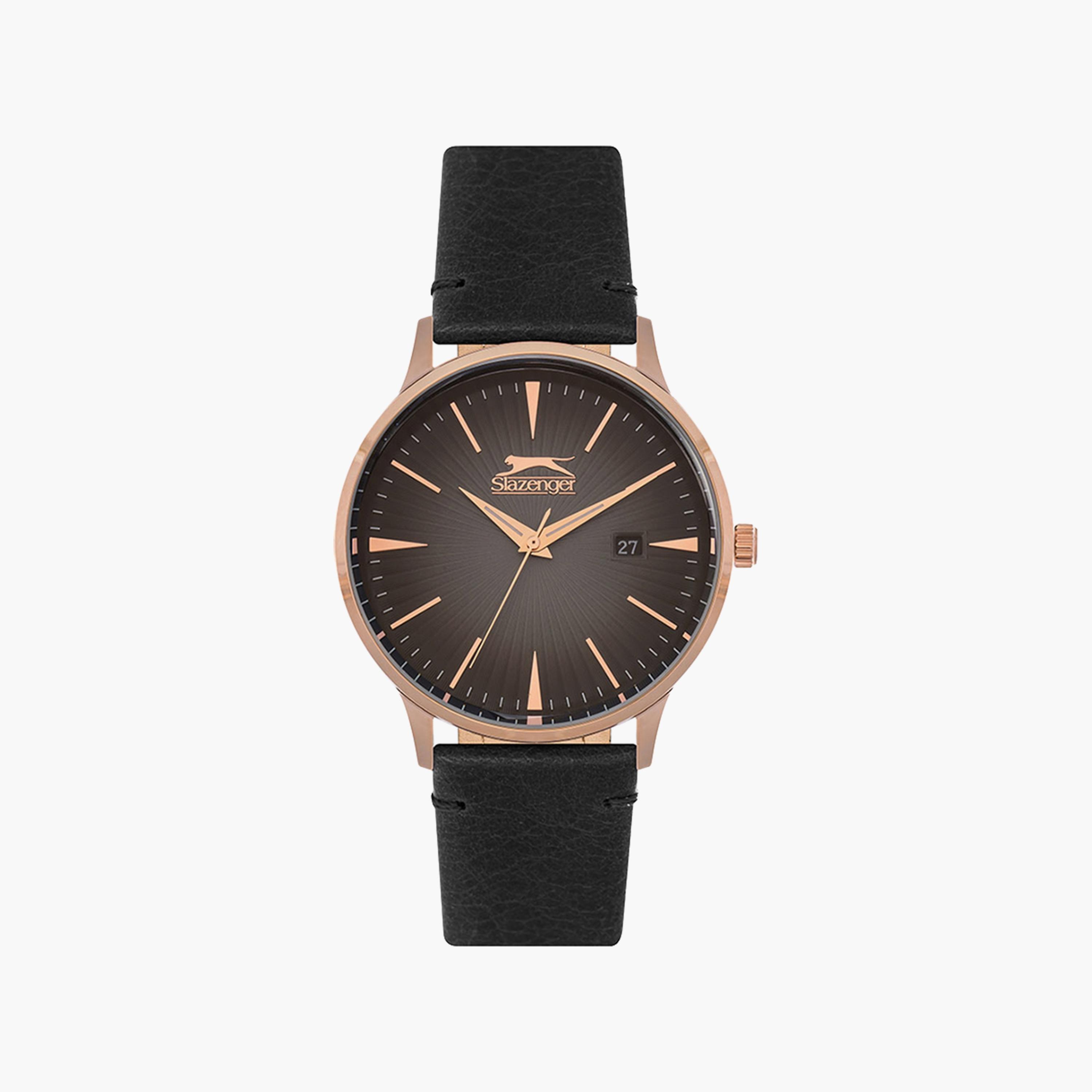 Slazenger Men's Black Analog Leather Strap Watch | SL.9.6220.3.02-men-watchesandjewellery-watches-image-1