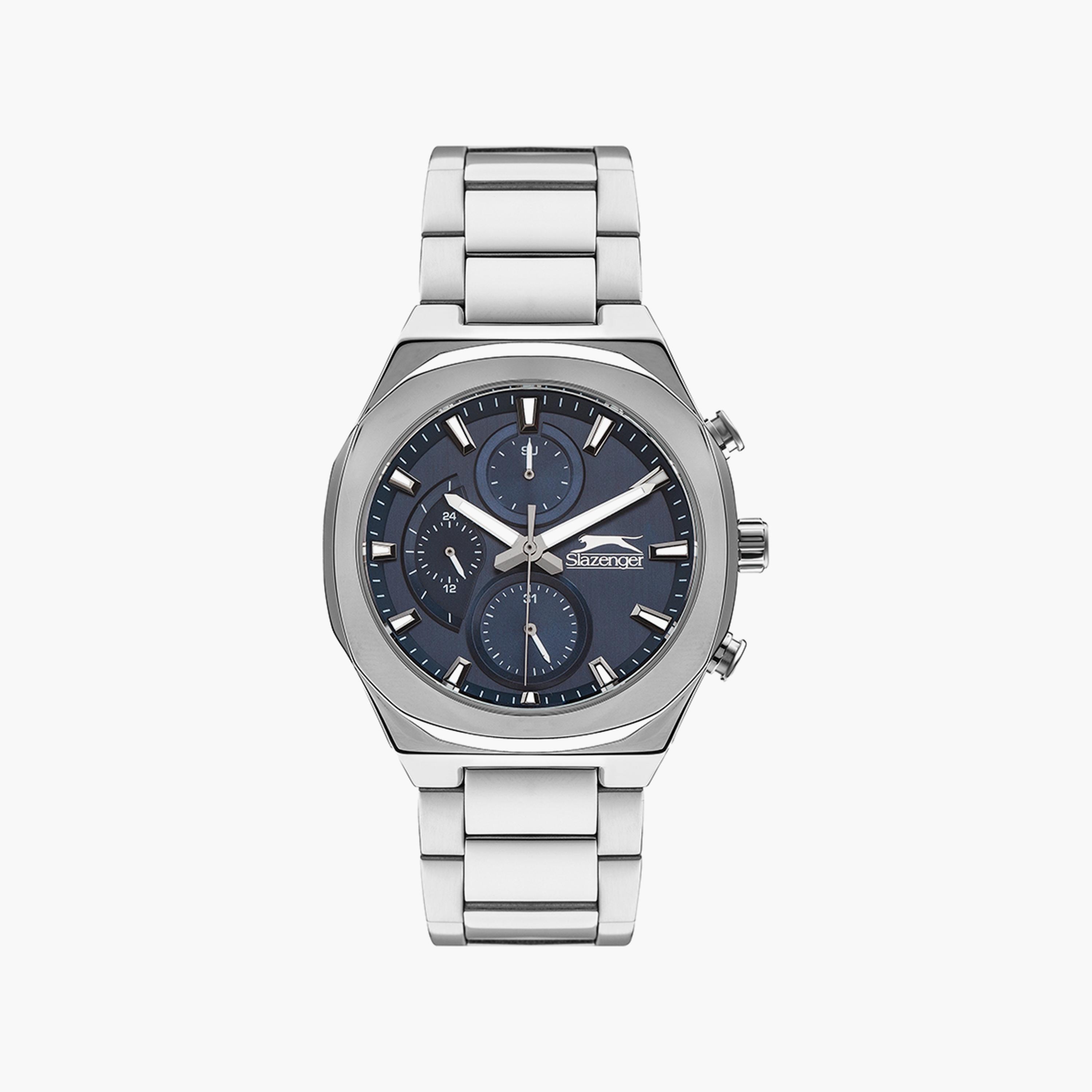 ساعة يد تناظرية فضية وذهبية بسوار ستانلس ستيل للرجال من أوماكس - 00JSM007N012-men-watchesandjewellery-watches-image-1