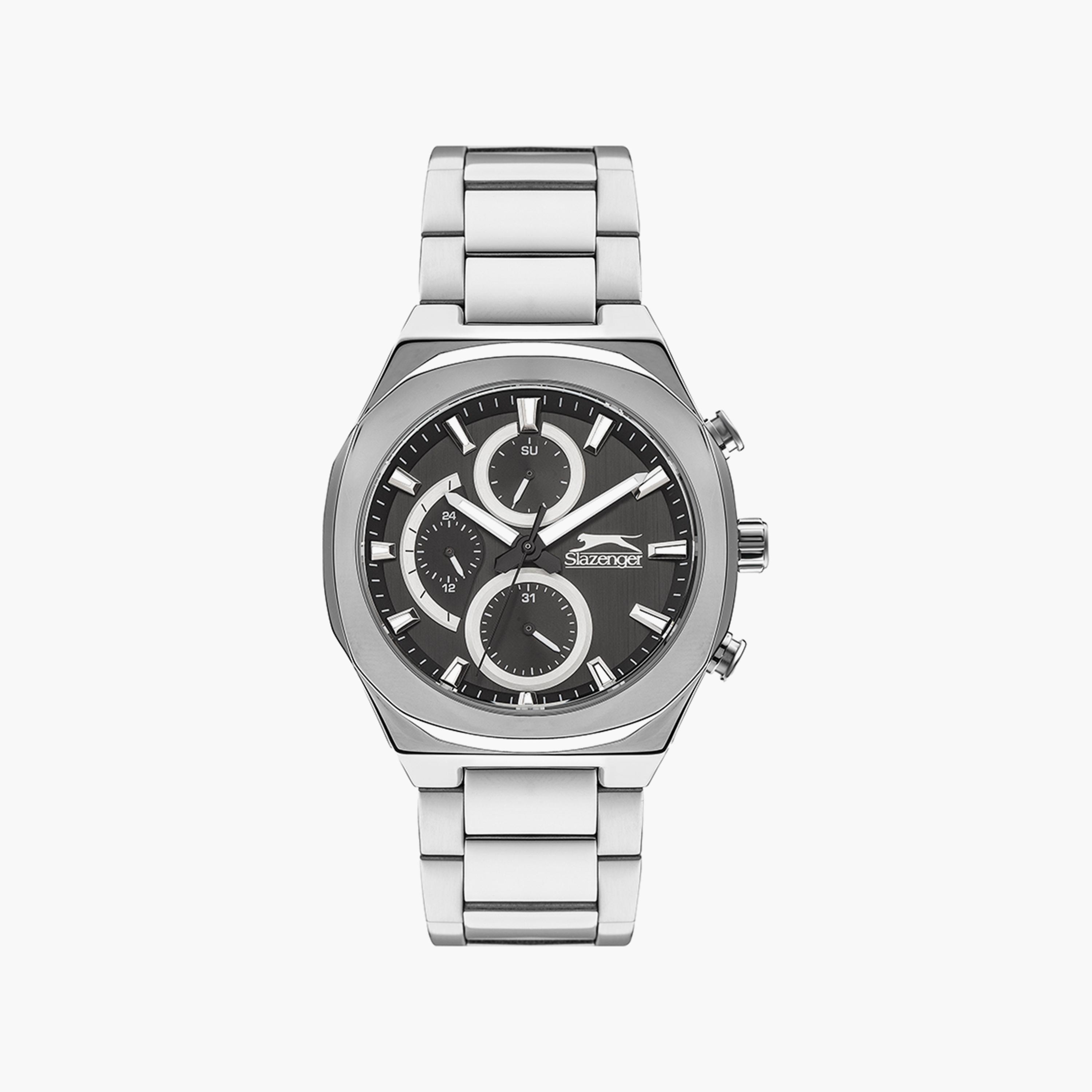 Slazenger Men's Silver Chronograph Stainless Steel Metal Strap Watch | SL.9.6503.2.03-men-watchesandjewellery-watches-image-1