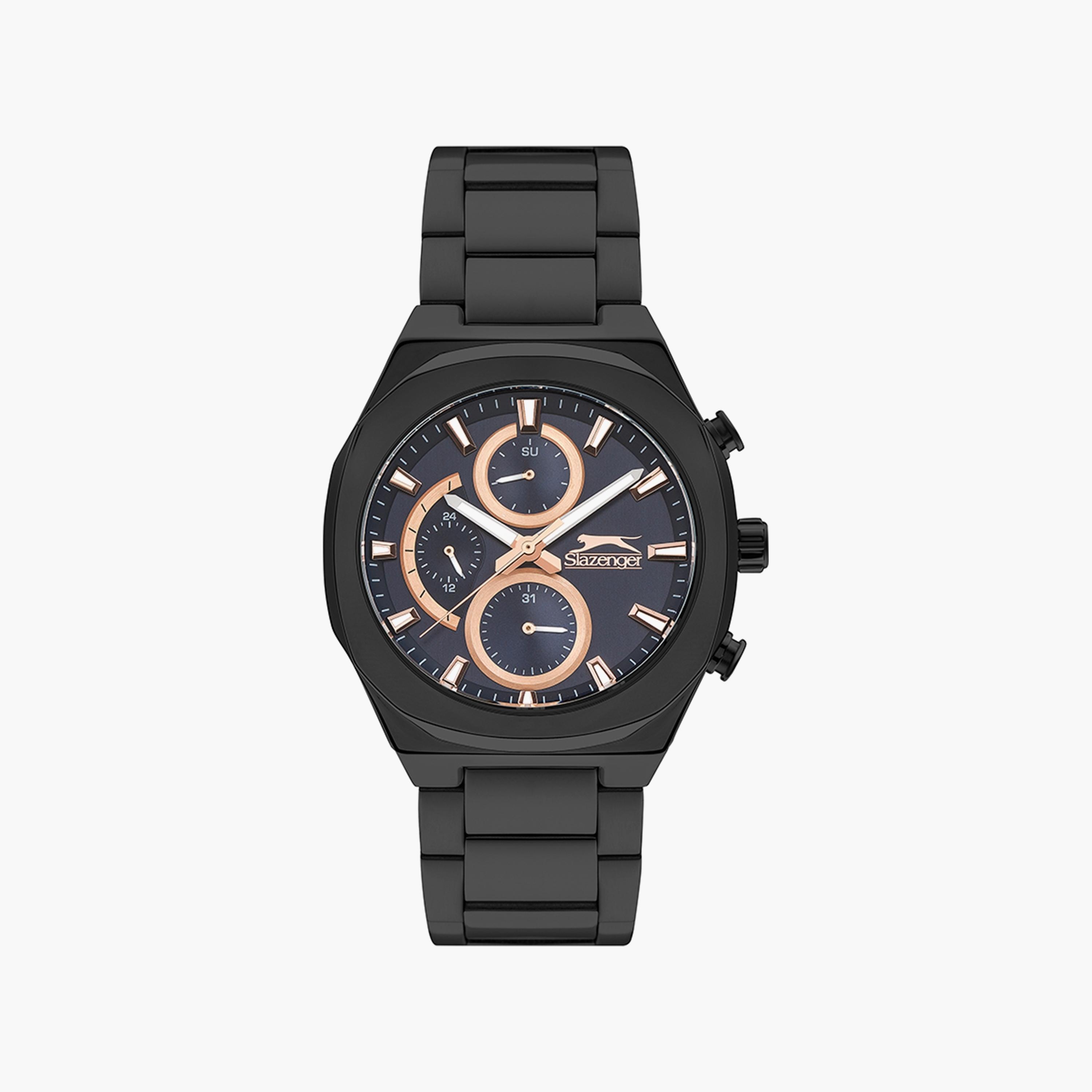 Slazenger Men's Black Chronograph Stainless Steel Metal Strap Watch | SL.9.6503.2.04-men-watchesandjewellery-watches-image-1