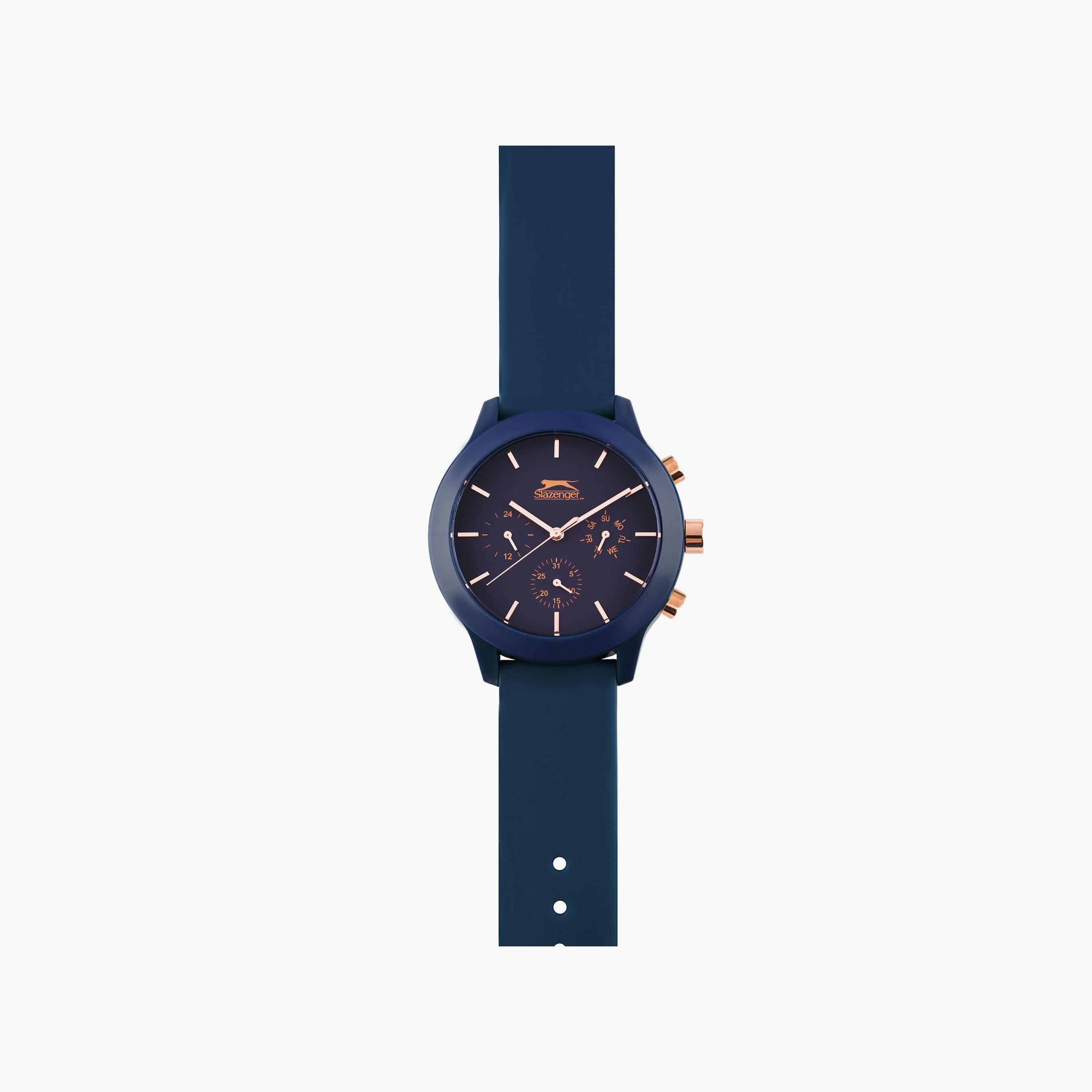 ساعة أنالوج للجنسين بسوار سيليكون بلون أزرق من سلازينجر | SL.9.2201.2.04-men-watchesandjewellery-watches-image-1
