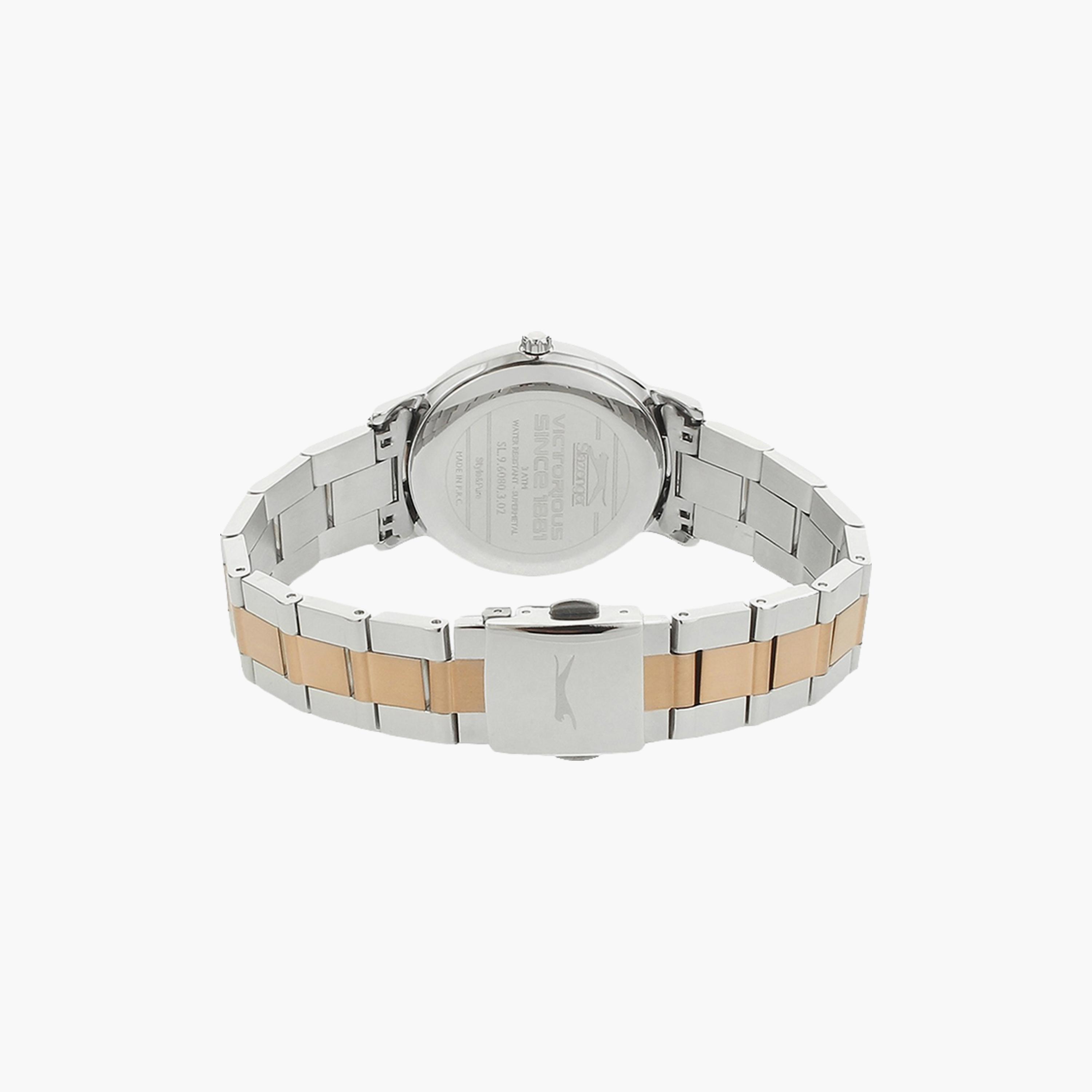 Slazenger Women's Silver & Rose Gold Analog Stainless Steel Strap Watch | SL.9.6080.3.02-women-watchesandjewellery-watches-image-3