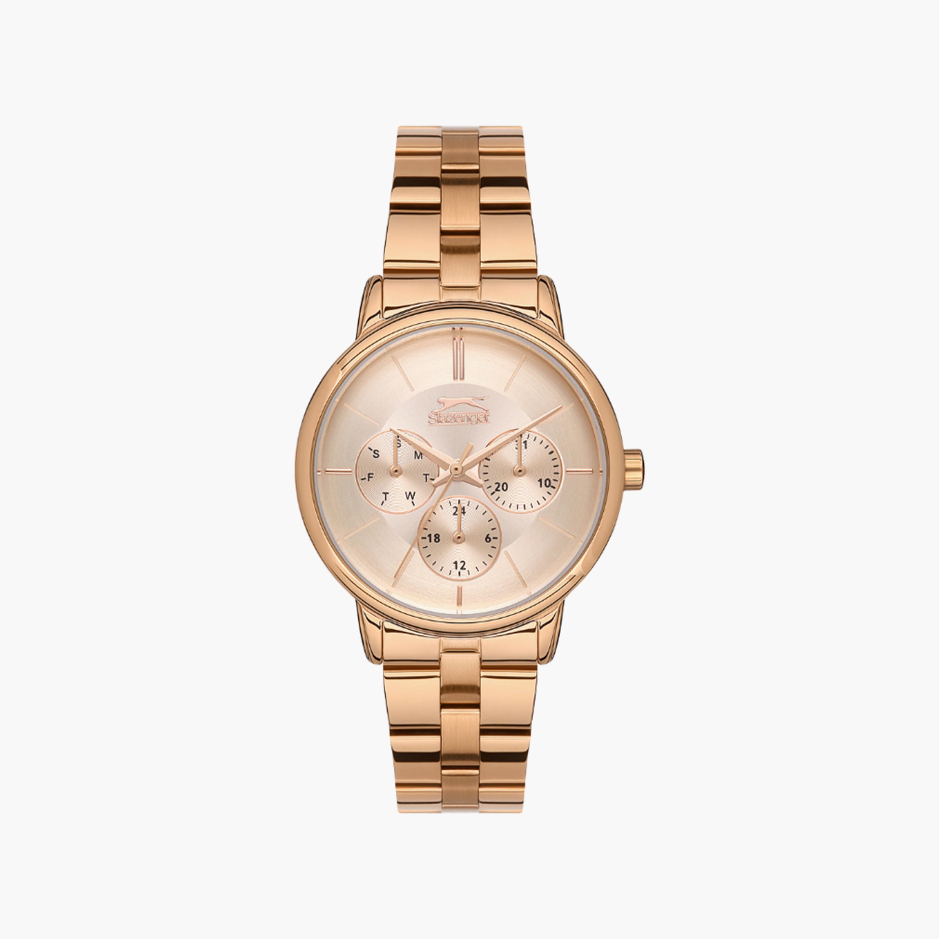 ساعة أنالوج ذهبية وردية بسوار ستانلس ستيل من سلازينجر للنساء | SL.9.2145.4.04-women-watchesandjewellery-watches-image-1