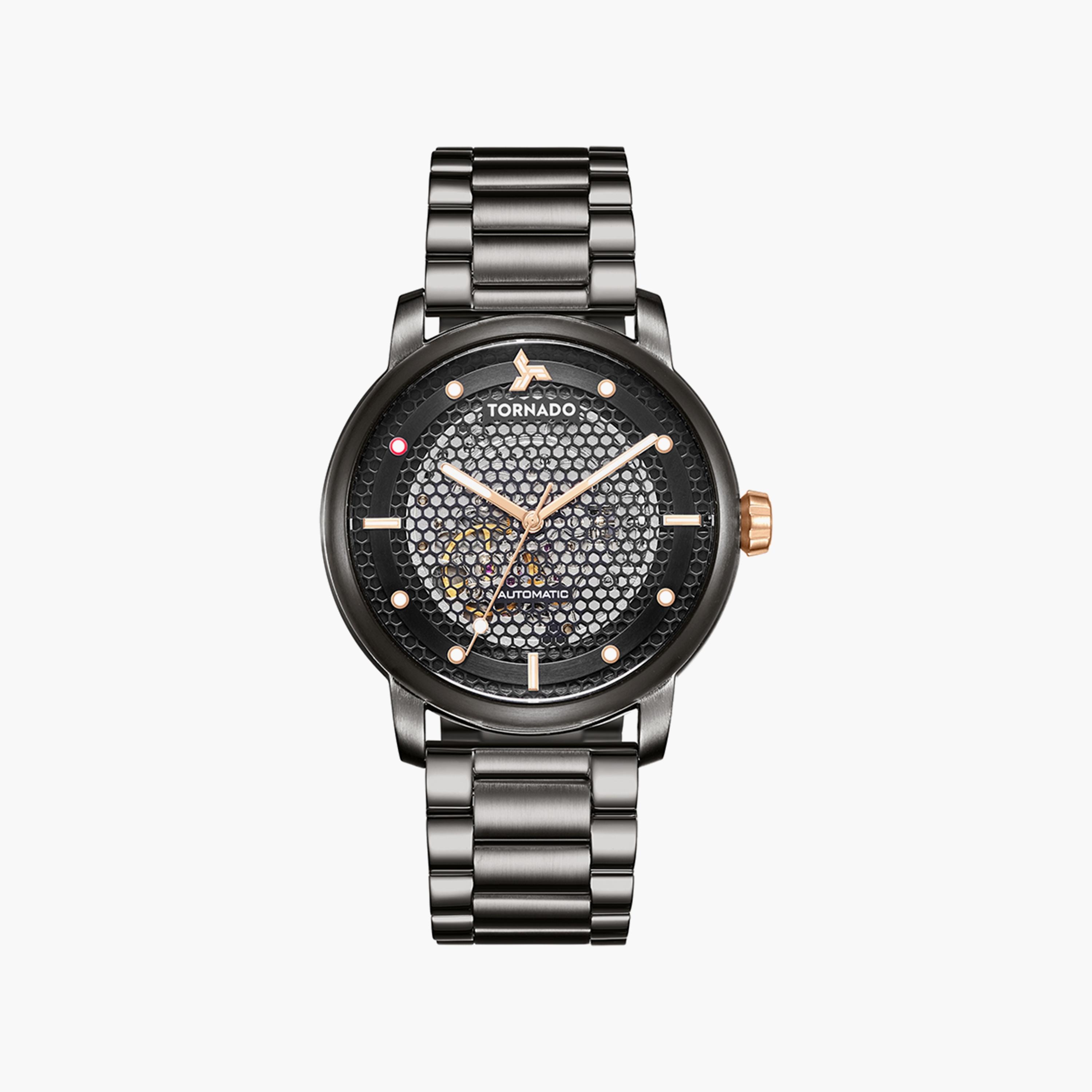 Tornado Men's Grey Automatic Stainless Steel Strap Watch | T20308-XBXB-men-watchesandjewellery-watches-image-1