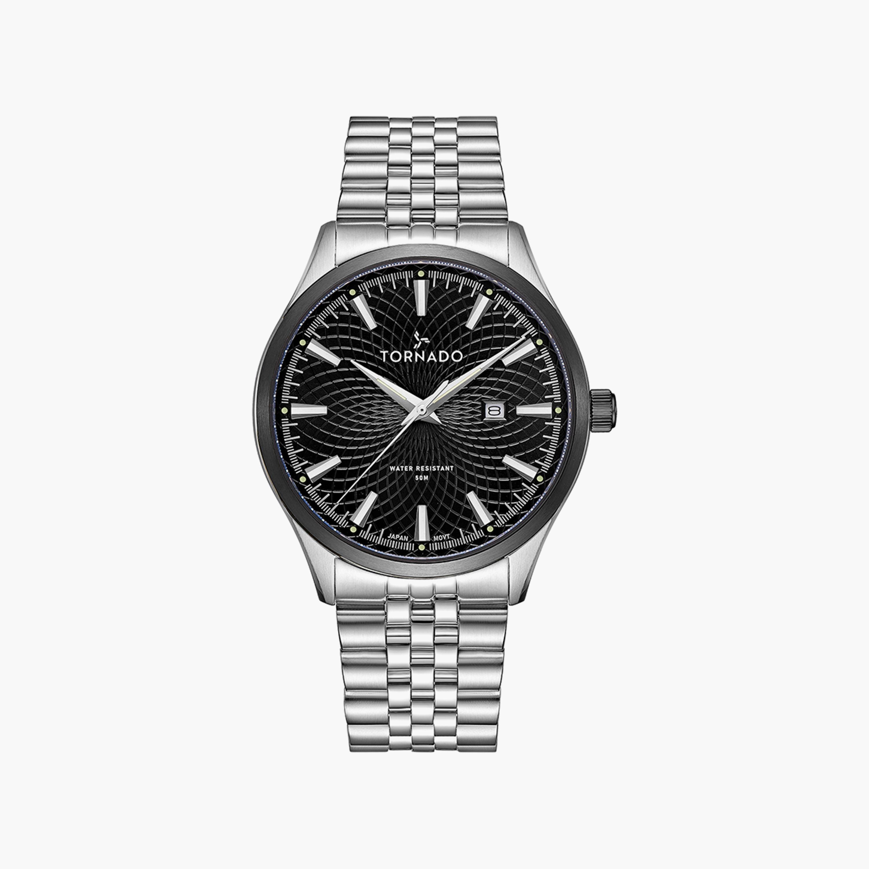 Tornado Men's Silver Analog Stainless Steel Strap Watch | T20006B-SBSBX-men-watchesandjewellery-watches-image-1