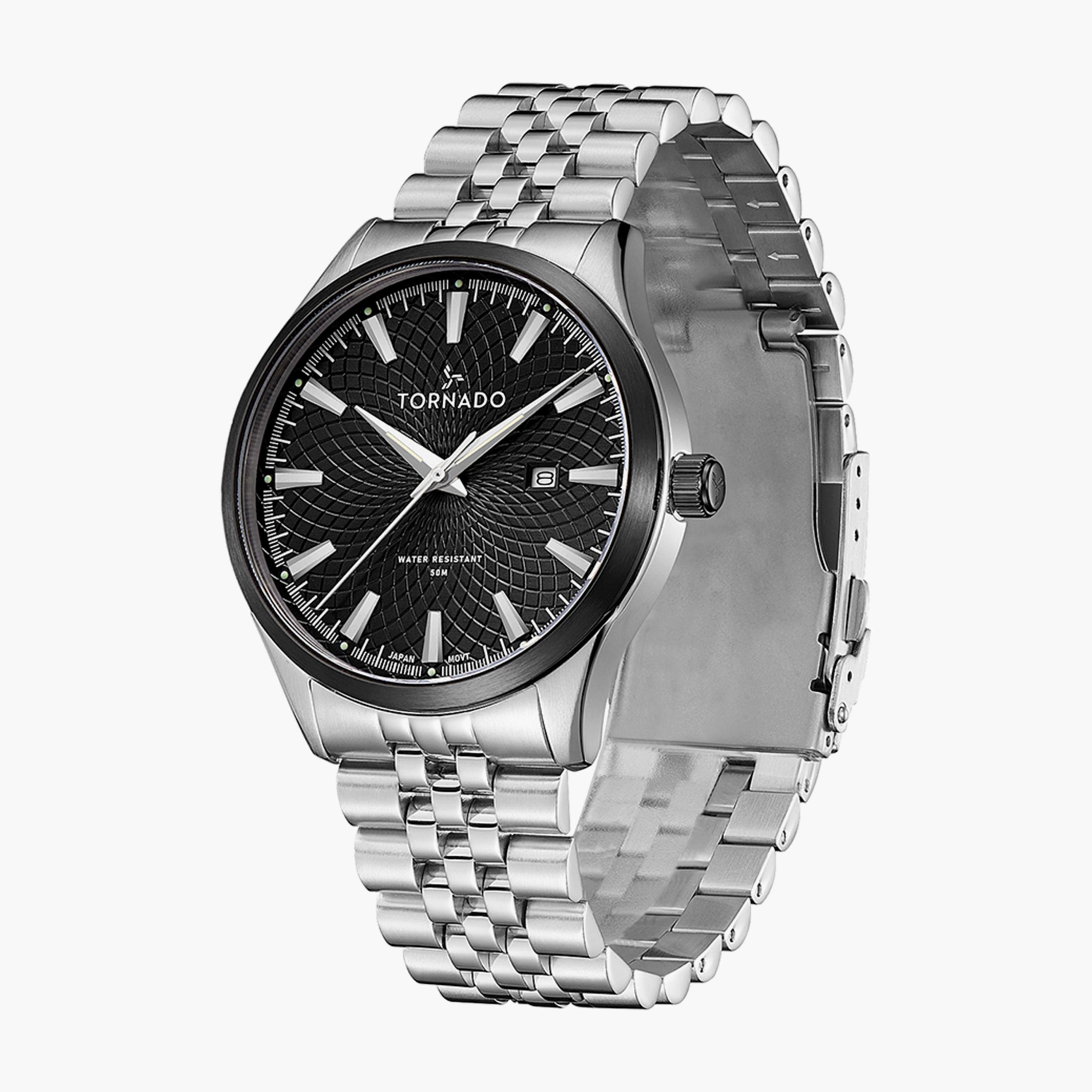 Tornado Men's Silver Analog Stainless Steel Strap Watch | T20006B-SBSBX-men-watchesandjewellery-watches-image-2
