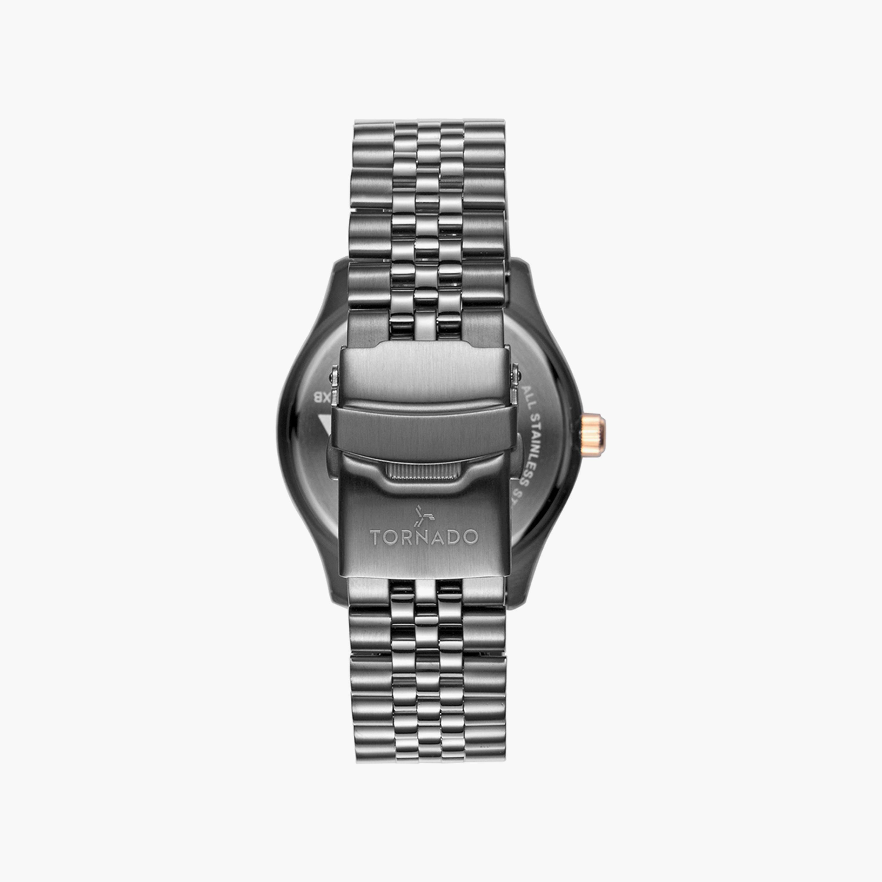 ساعة تورنادو للرجال بسوار غون ميتال أنالوج من ستانلس ستيل | T20006B-XBXB-men-watchesandjewellery-watches-image-3