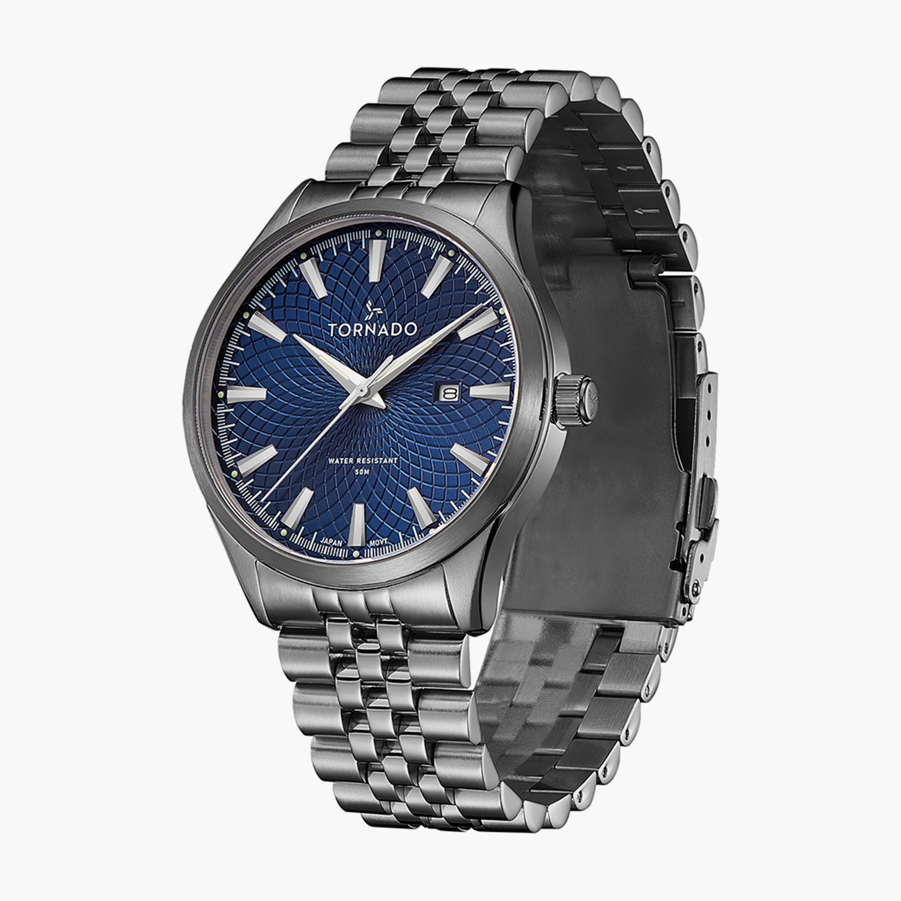 Tornado Men's Gun Metal Analog Stainless Steel Strap Watch | T20006B-XBXL-men-watchesandjewellery-watches-image-2
