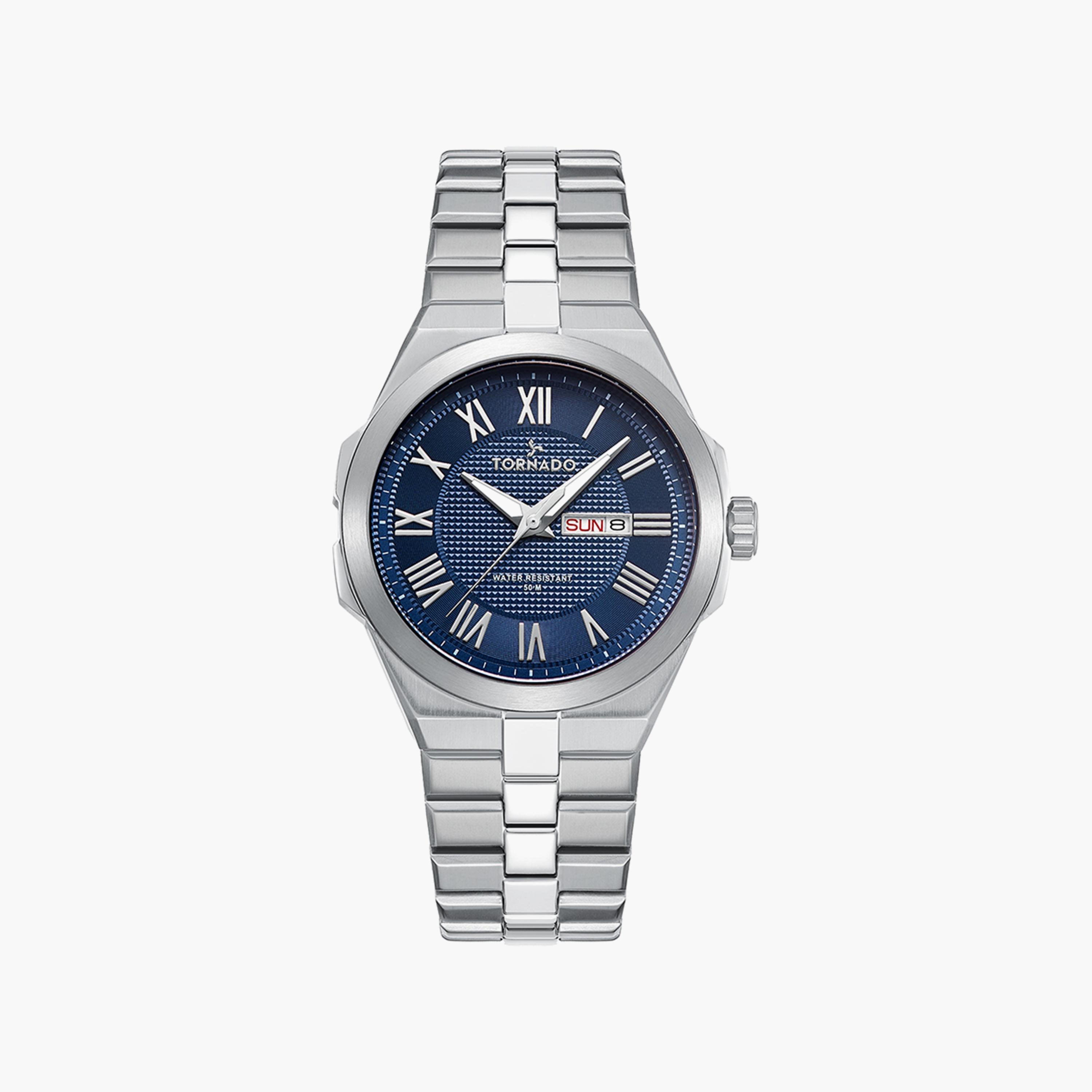 Tornado Men's Silver Analog Stainless Steel Strap Watch | T8007B-SBSN-men-watchesandjewellery-watches-image-1