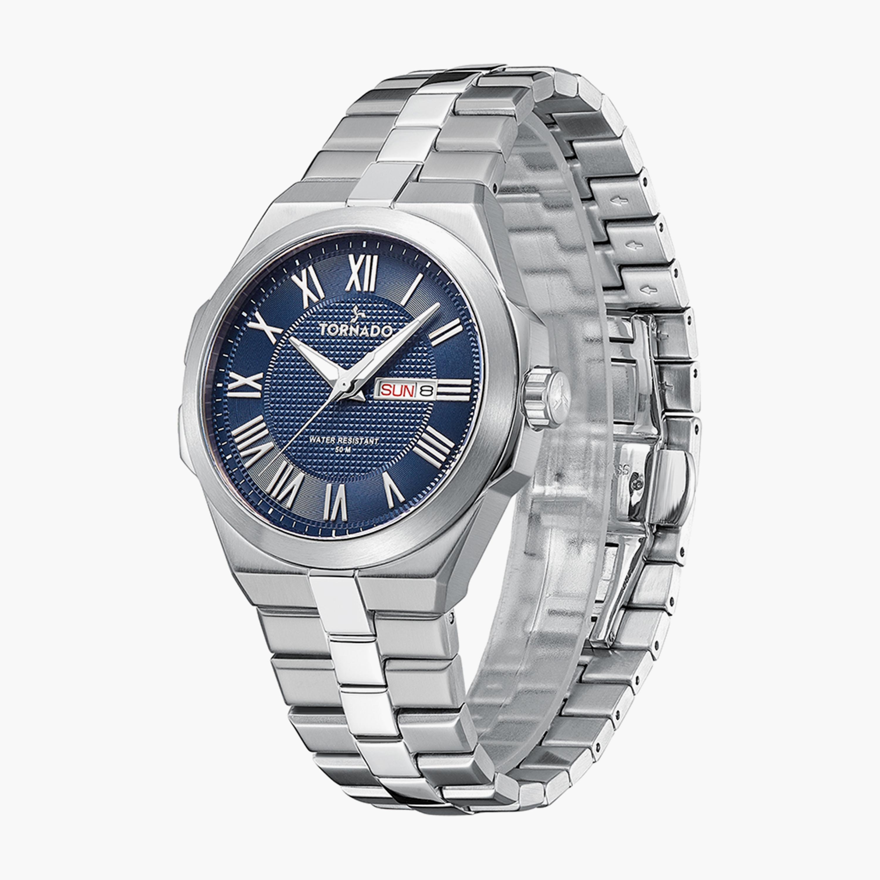Tornado Men's Silver Analog Stainless Steel Strap Watch | T8007B-SBSN-men-watchesandjewellery-watches-image-2