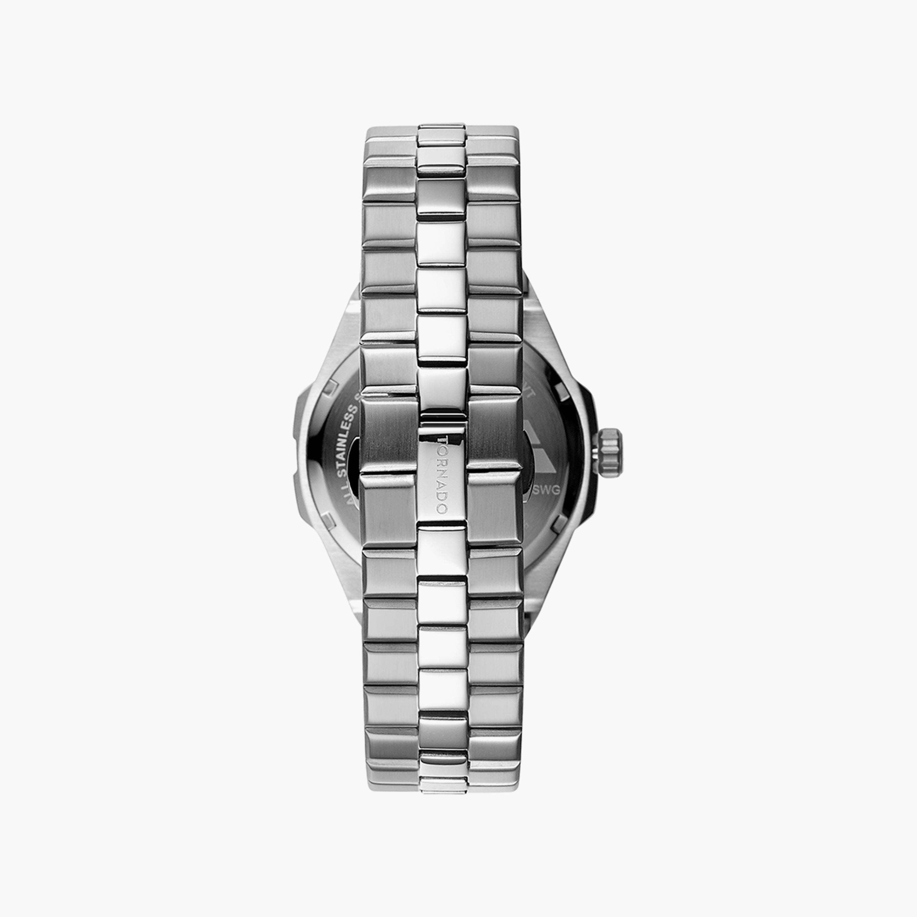 Tornado Men's Silver Analog Stainless Steel Strap Watch | T8007B-SBSN-men-watchesandjewellery-watches-image-3