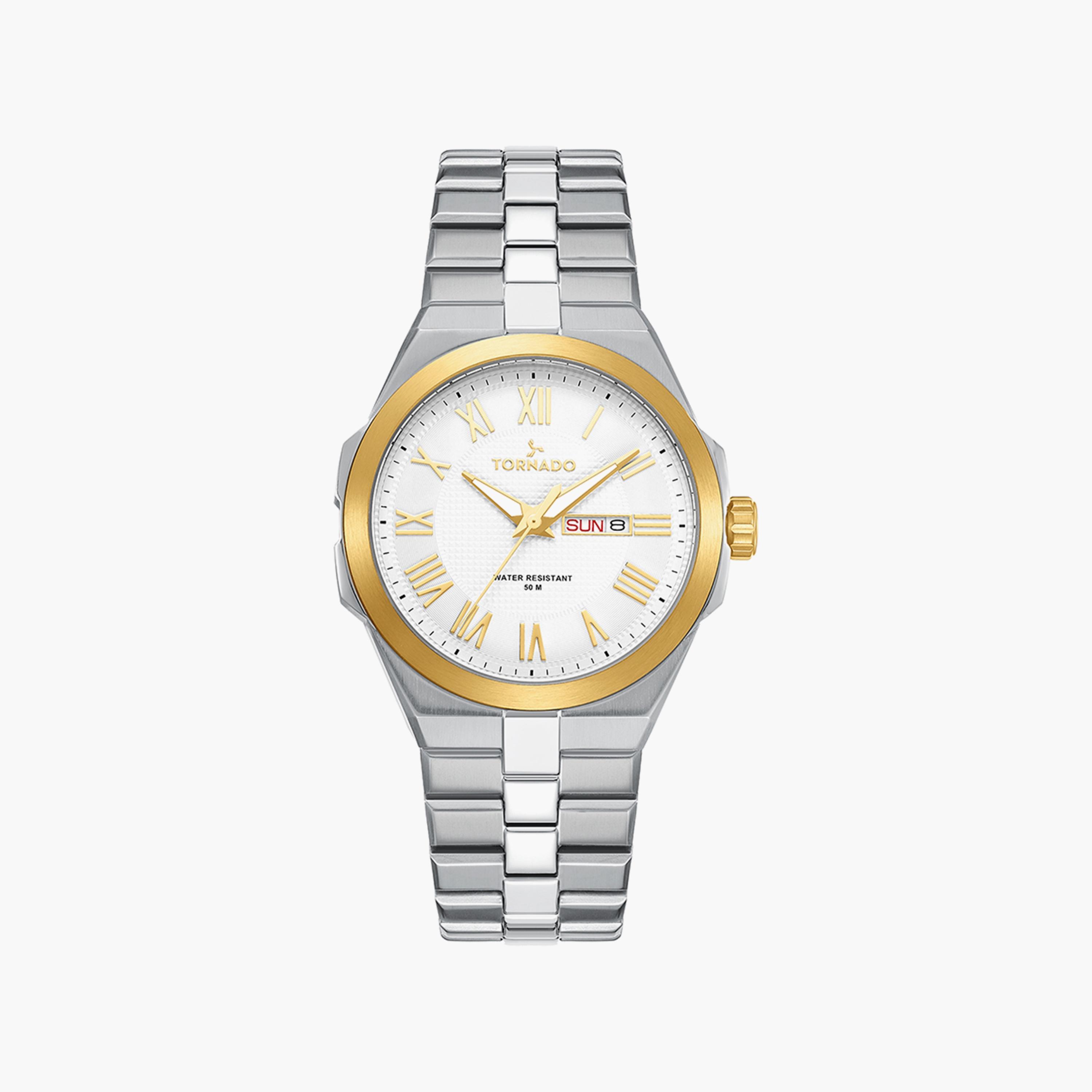 Tornado Men's Silver Analog Stainless Steel Strap Watch | T8007B-SBSWG-men-watchesandjewellery-watches-image-1