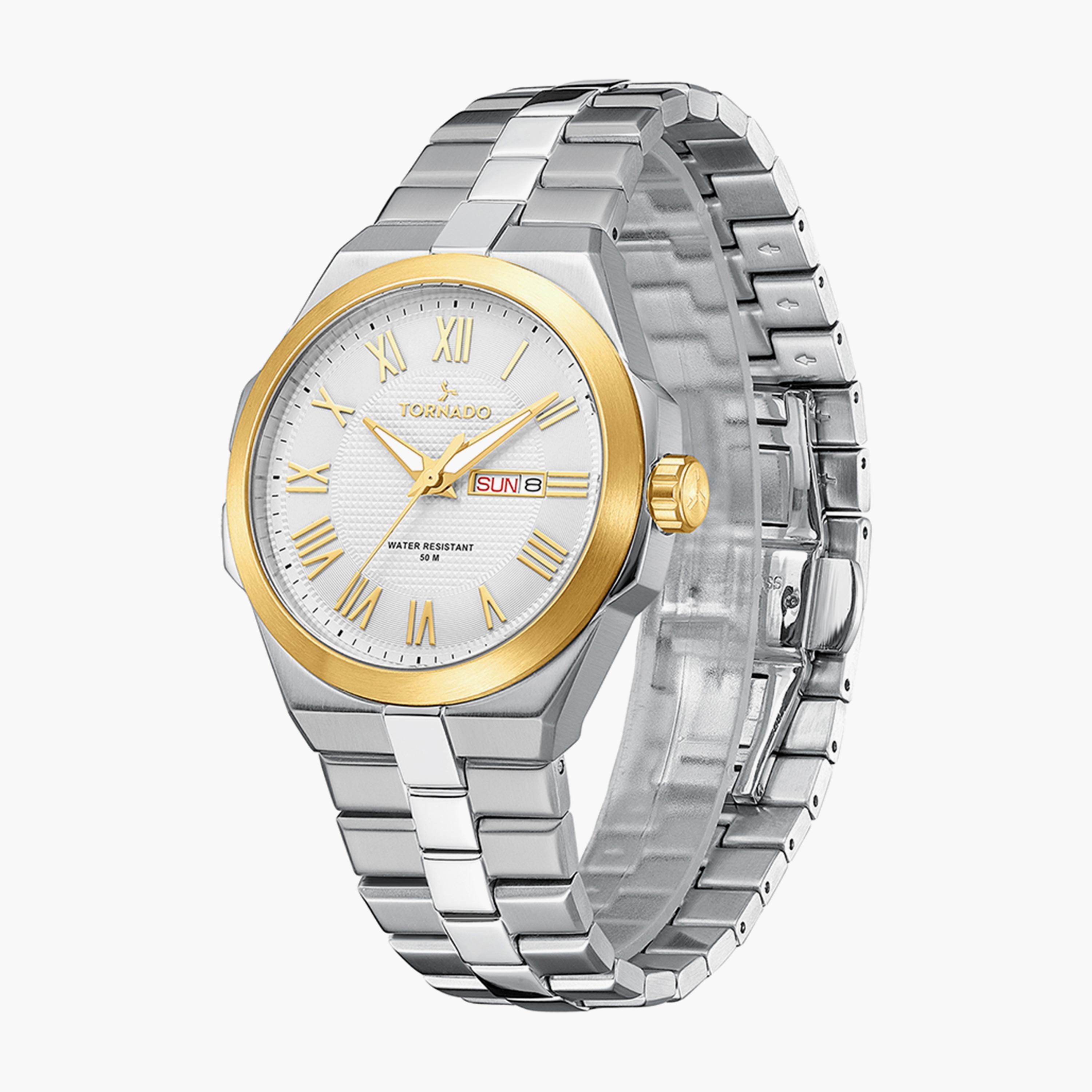 Tornado Men's Silver Analog Stainless Steel Strap Watch | T8007B-SBSWG-men-watchesandjewellery-watches-image-2