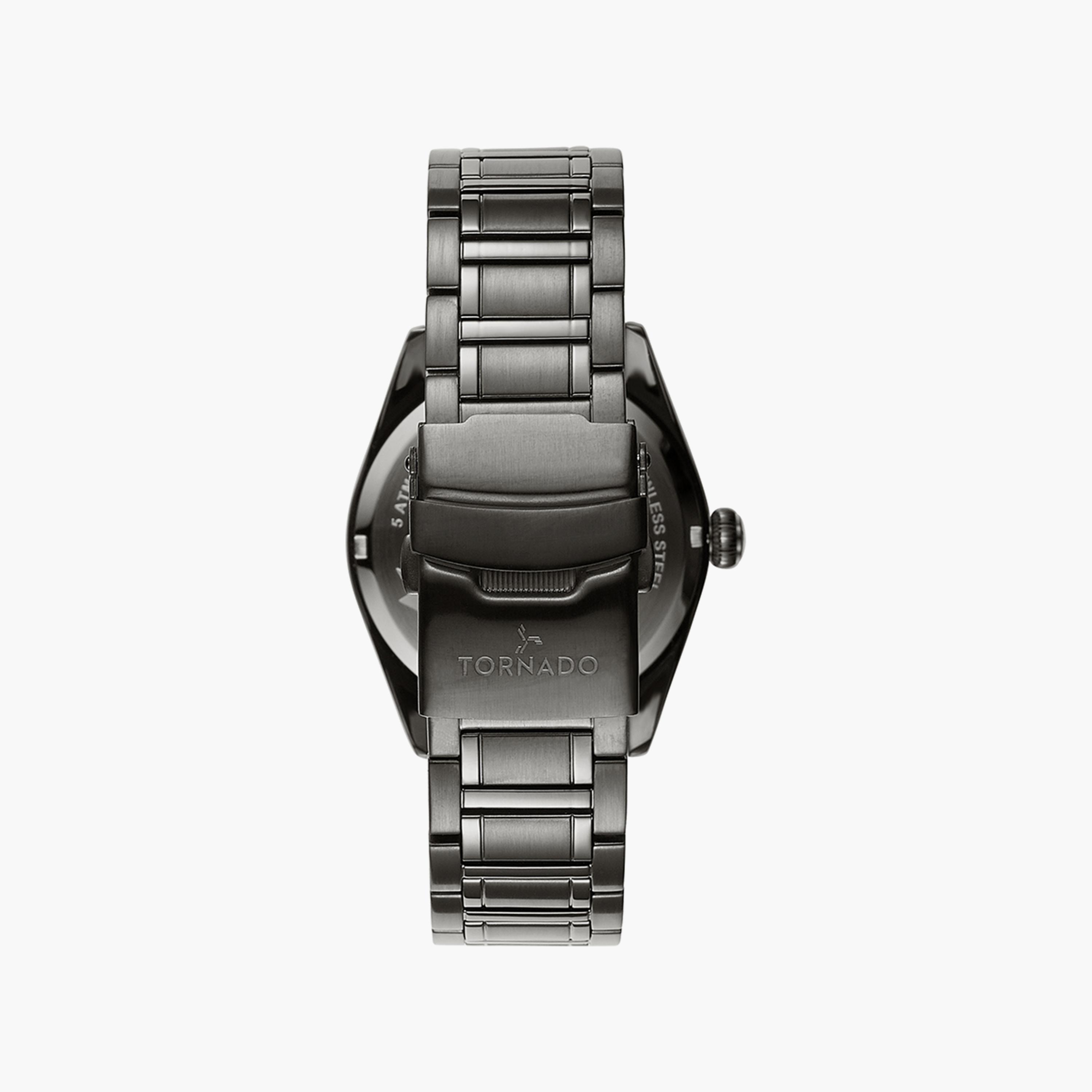 Tornado Men's Gun Metal Analog Stainless Steel Strap Watch | T8007-XBXN-men-watchesandjewellery-watches-image-3