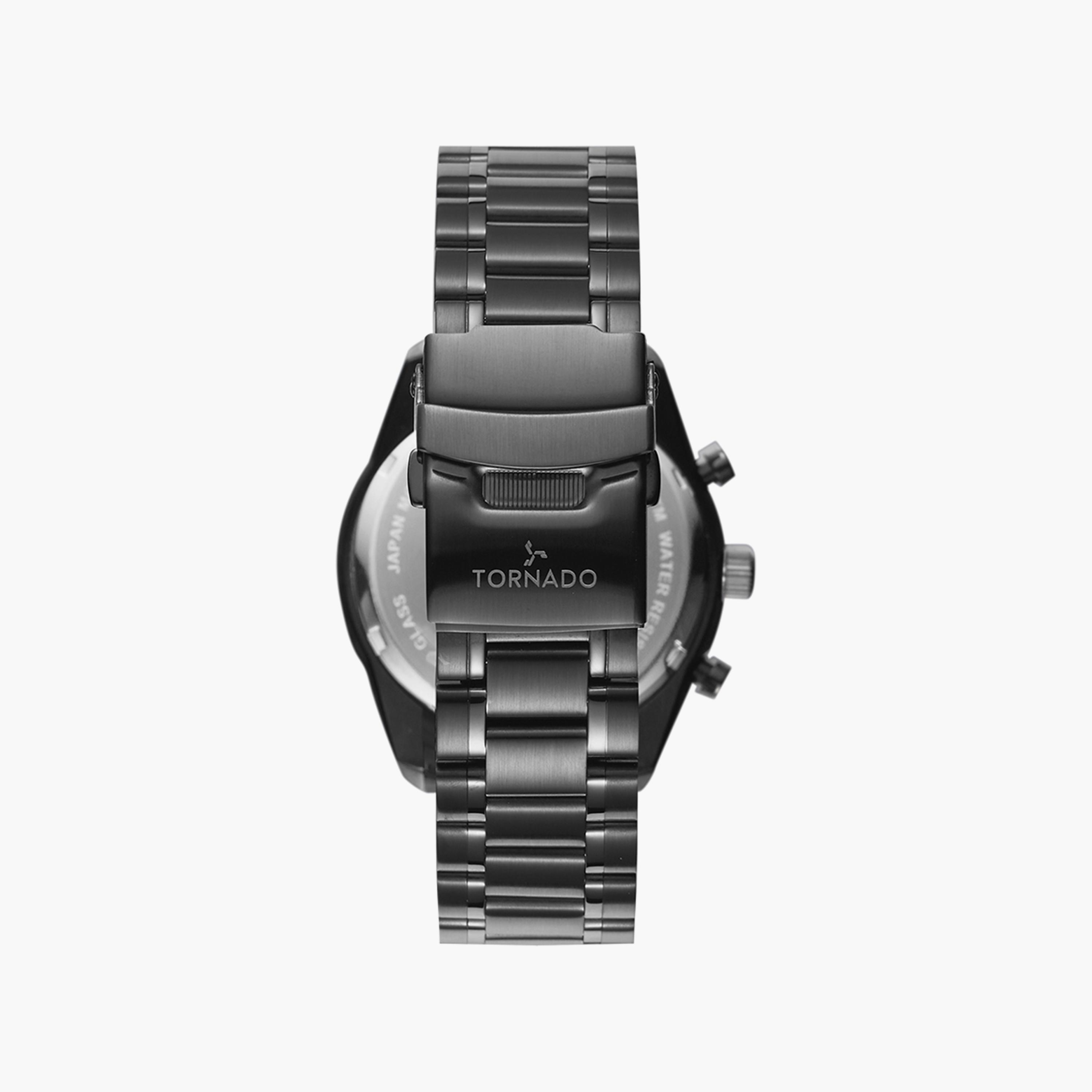 ساعة كرونوغراف ذو غون ميتال بسوار ستانلس ستيل من تورنادو | T20103B-XBXN-men-watchesandjewellery-watches-image-3