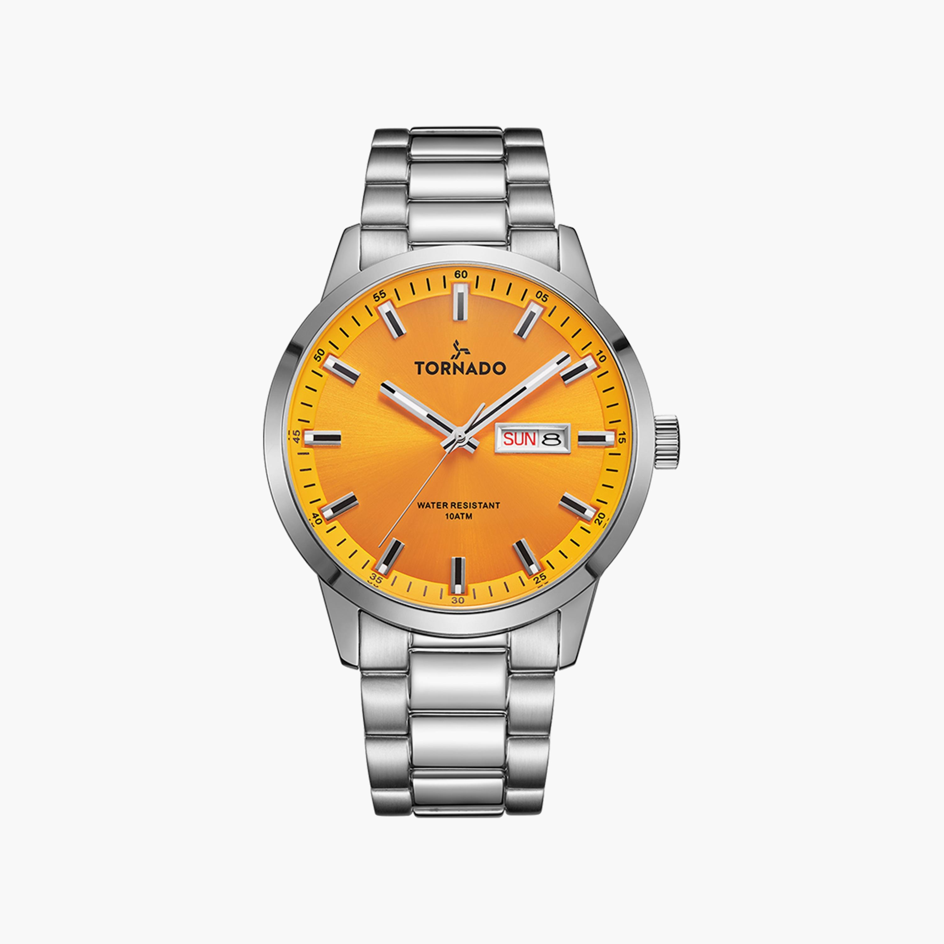 Tornado Men's Silver Analog Stainless Steel Strap Watch | T23001-SBSY-men-watchesandjewellery-watches-image-1