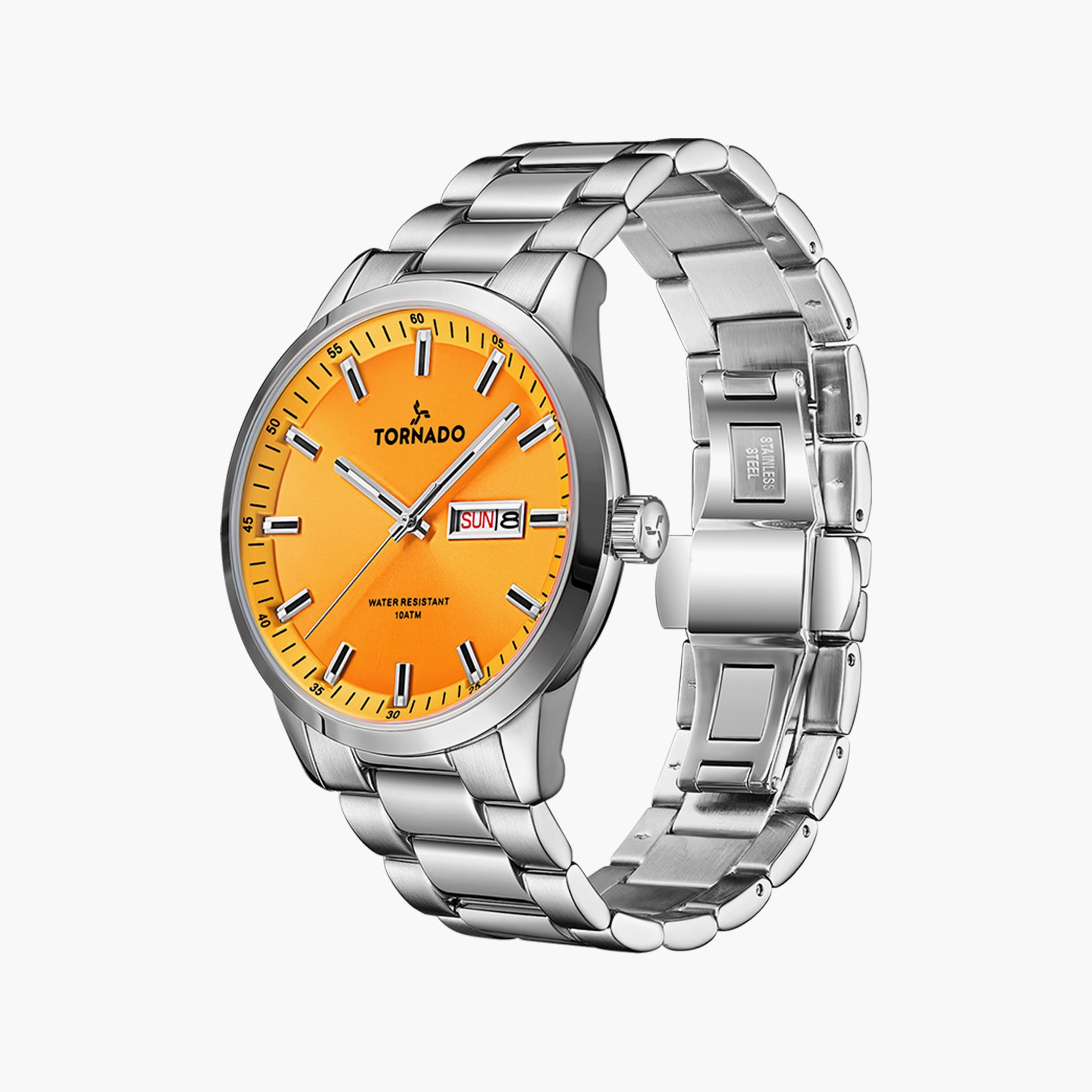 Tornado Men's Silver Analog Stainless Steel Strap Watch | T23001-SBSY-men-watchesandjewellery-watches-image-2