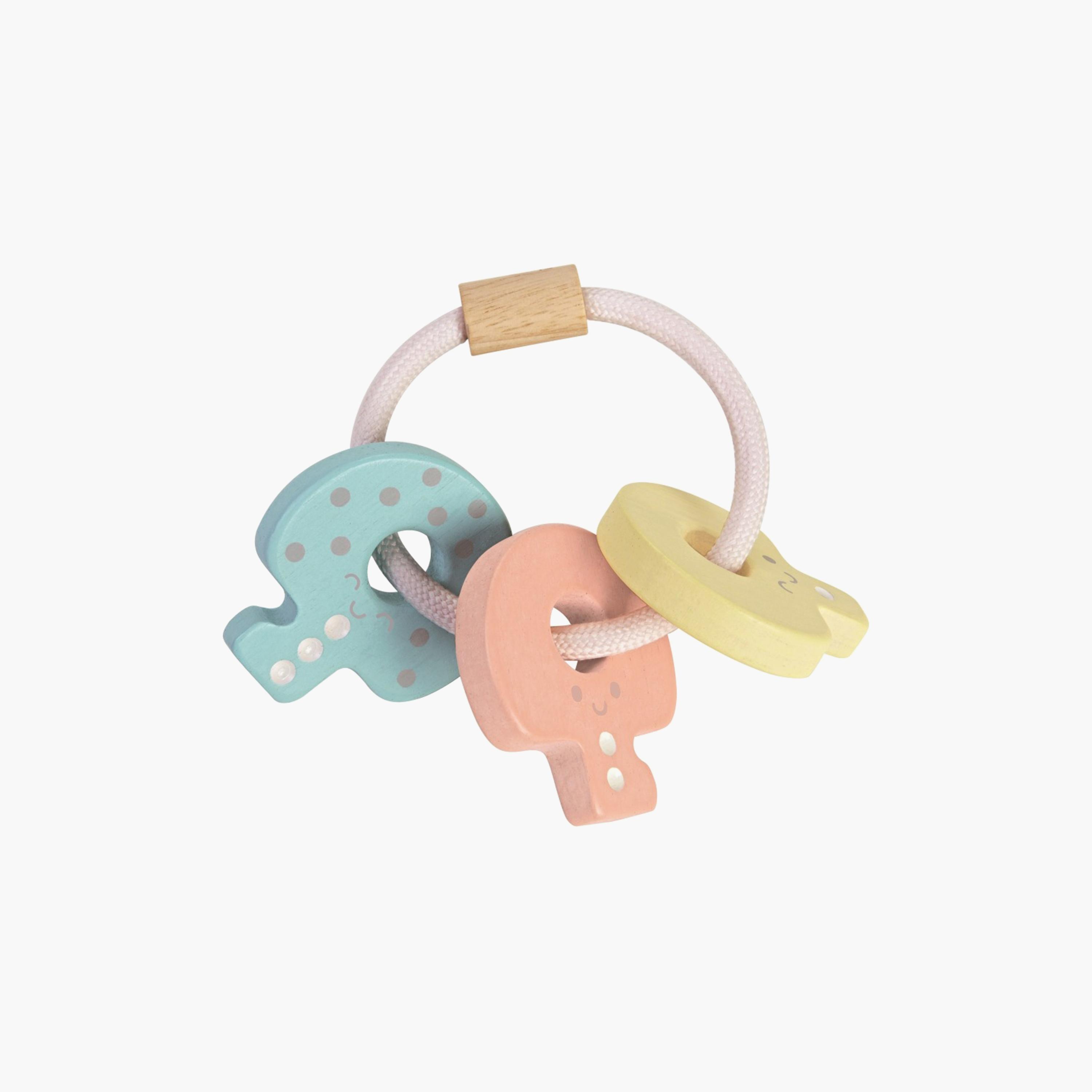 Plan Toys Baby Key Rattle, Multicolor-toys-babyandtoddlertoys-rattlesandteethers-image-1