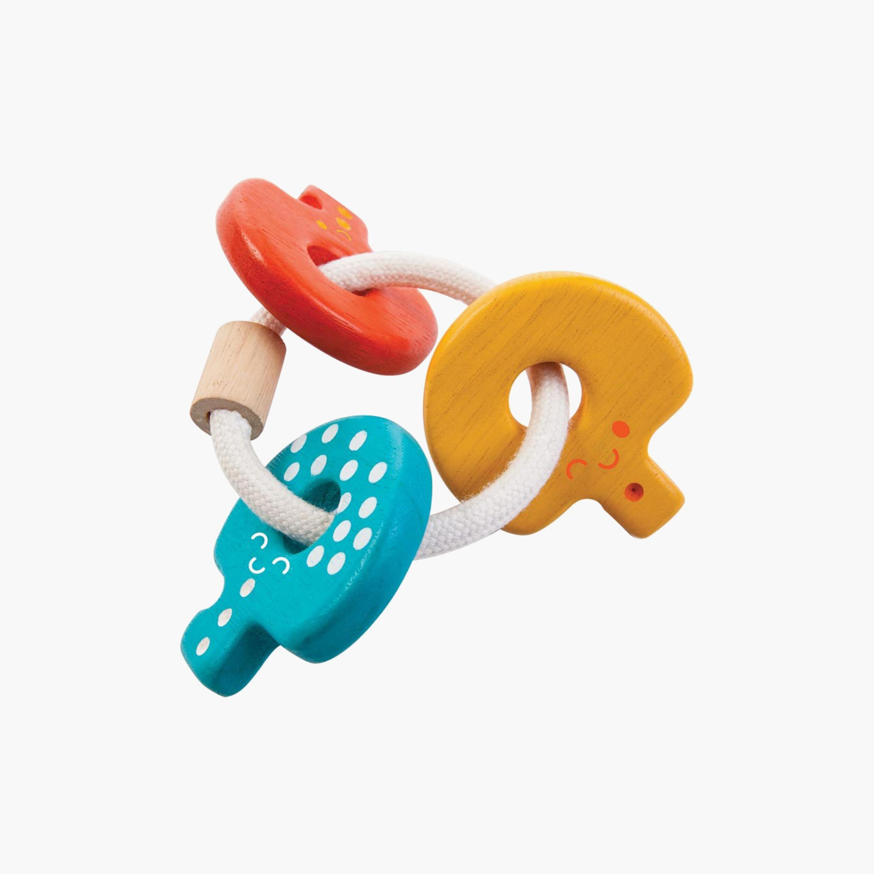 Plan Toys Baby Key Rattle, Multicolor-toys-babyandtoddlertoys-rattlesandteethers-image-1
