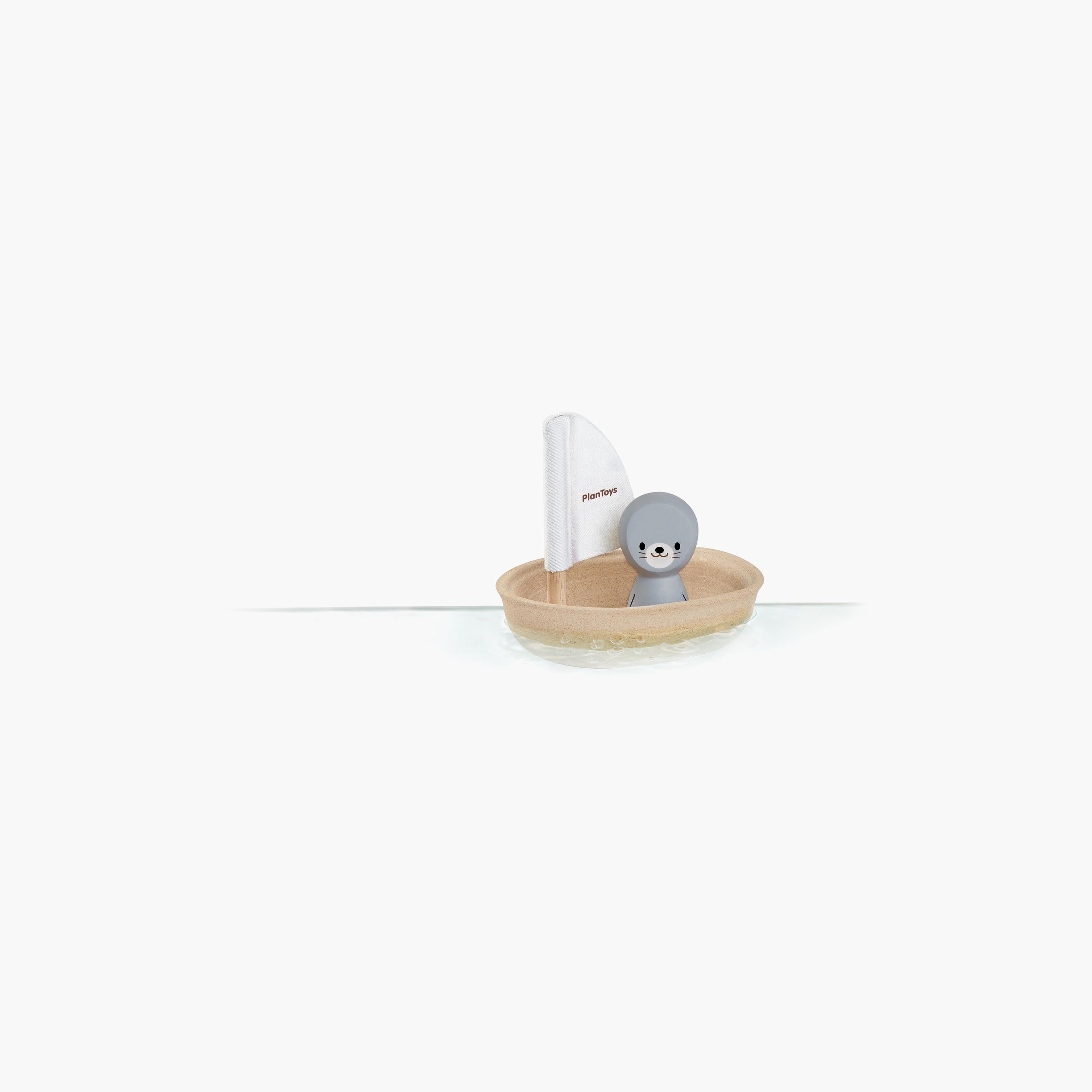 Plan Toys Sailing Boat, Seal-toys-babyandtoddlertoys-bathtoys-image-1