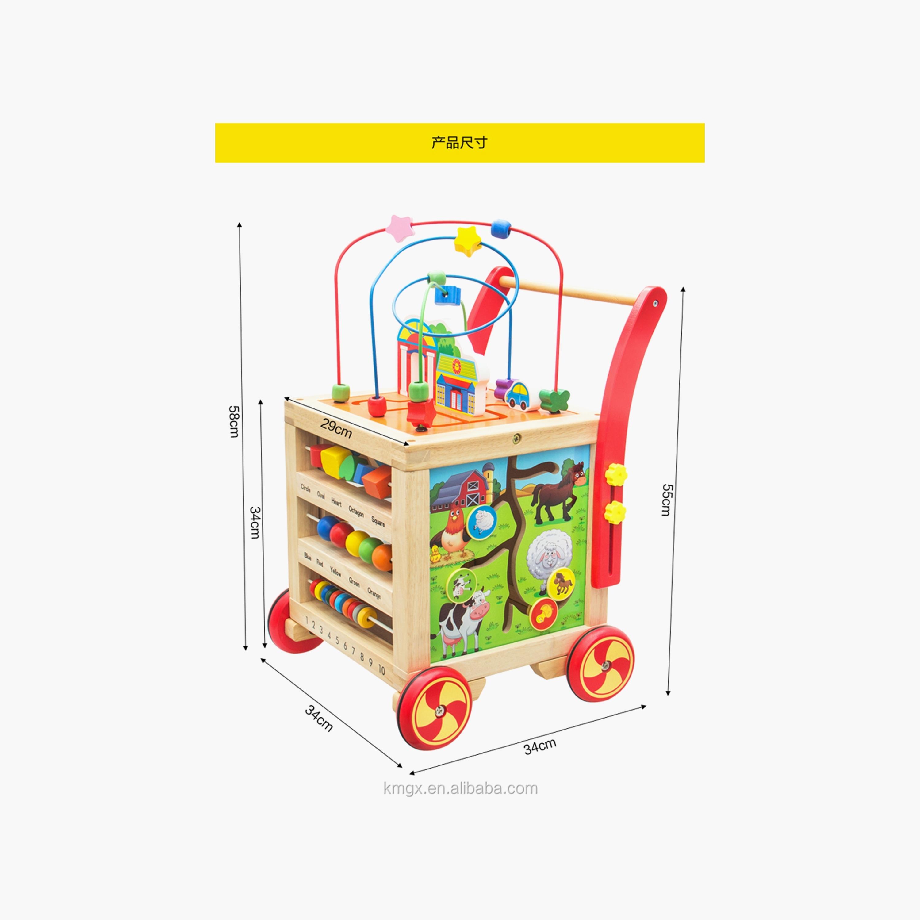  عربة مشاية أطفال خشبية مع مكعب للأنشطة من فاكتوري برايس-baby-infantactivity-walkers-image-2