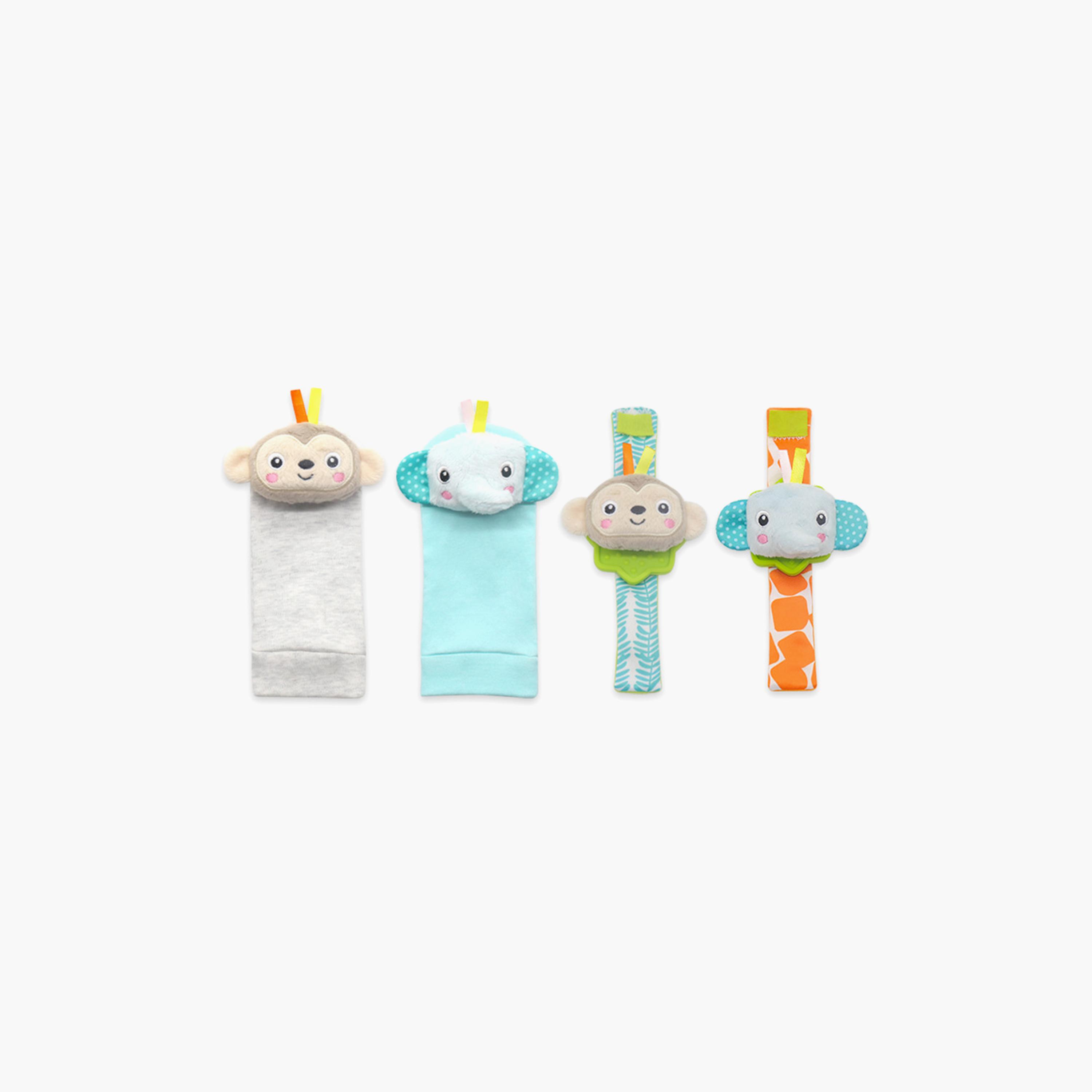 Factory Price Set of Brooke Adorable Animals Socks & Wrist Rattle-toys-babyandtoddlertoys-rattlesandteethers-image-1