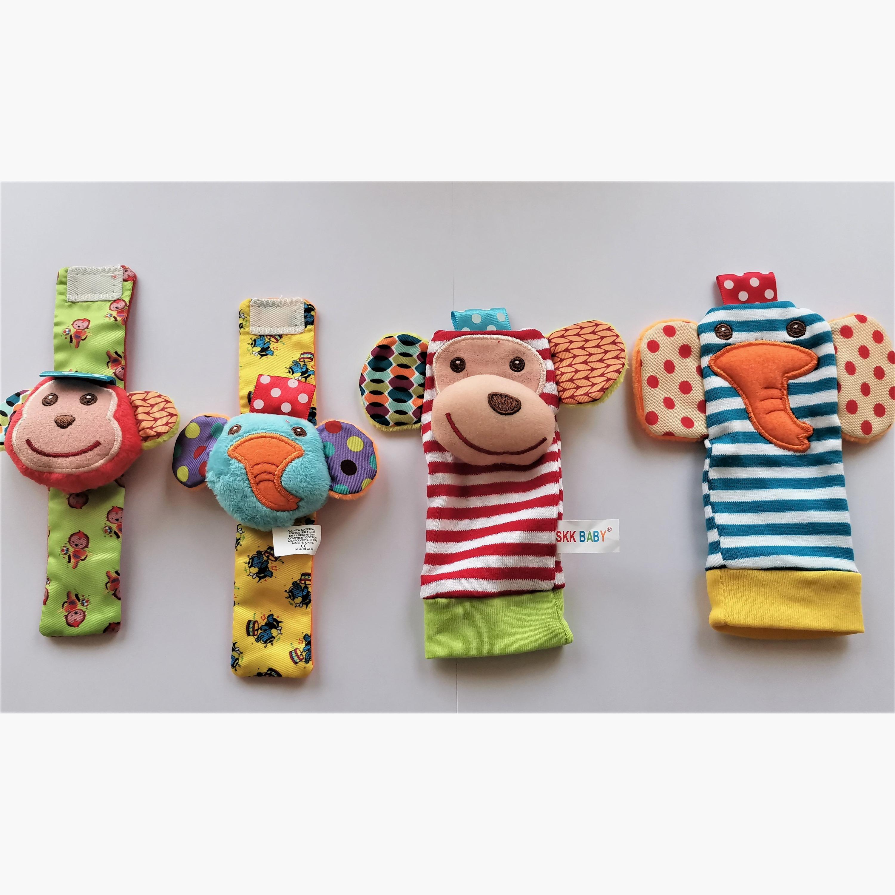 Factory Price Set of Wrist Rattle & Foot Finder Socks, Animal Design G-toys-babyandtoddlertoys-rattlesandteethers-image-1