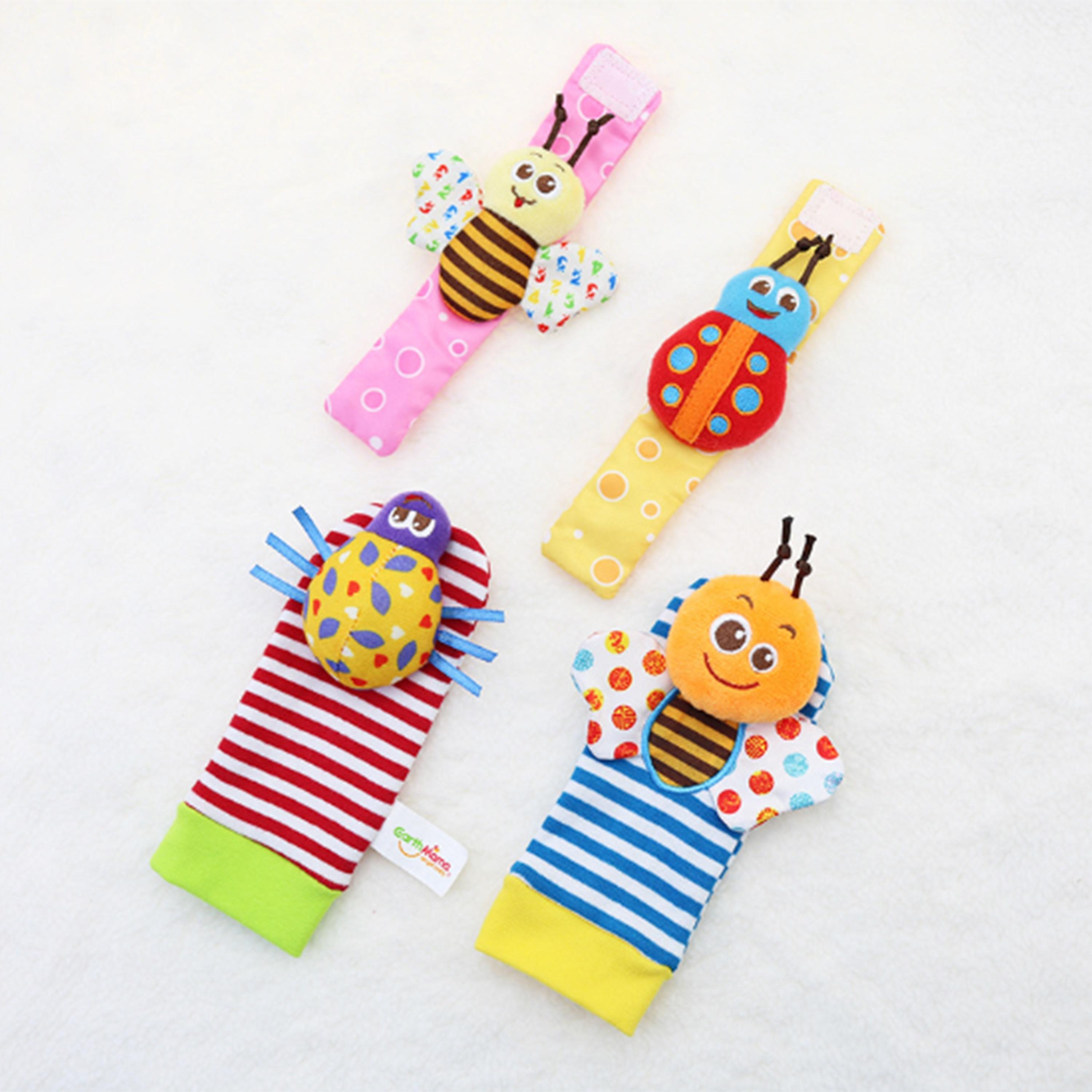 Factory Price Set of Wrist Rattle & Foot Finder Socks, Animal Design E-toys-babyandtoddlertoys-rattlesandteethers-image-1