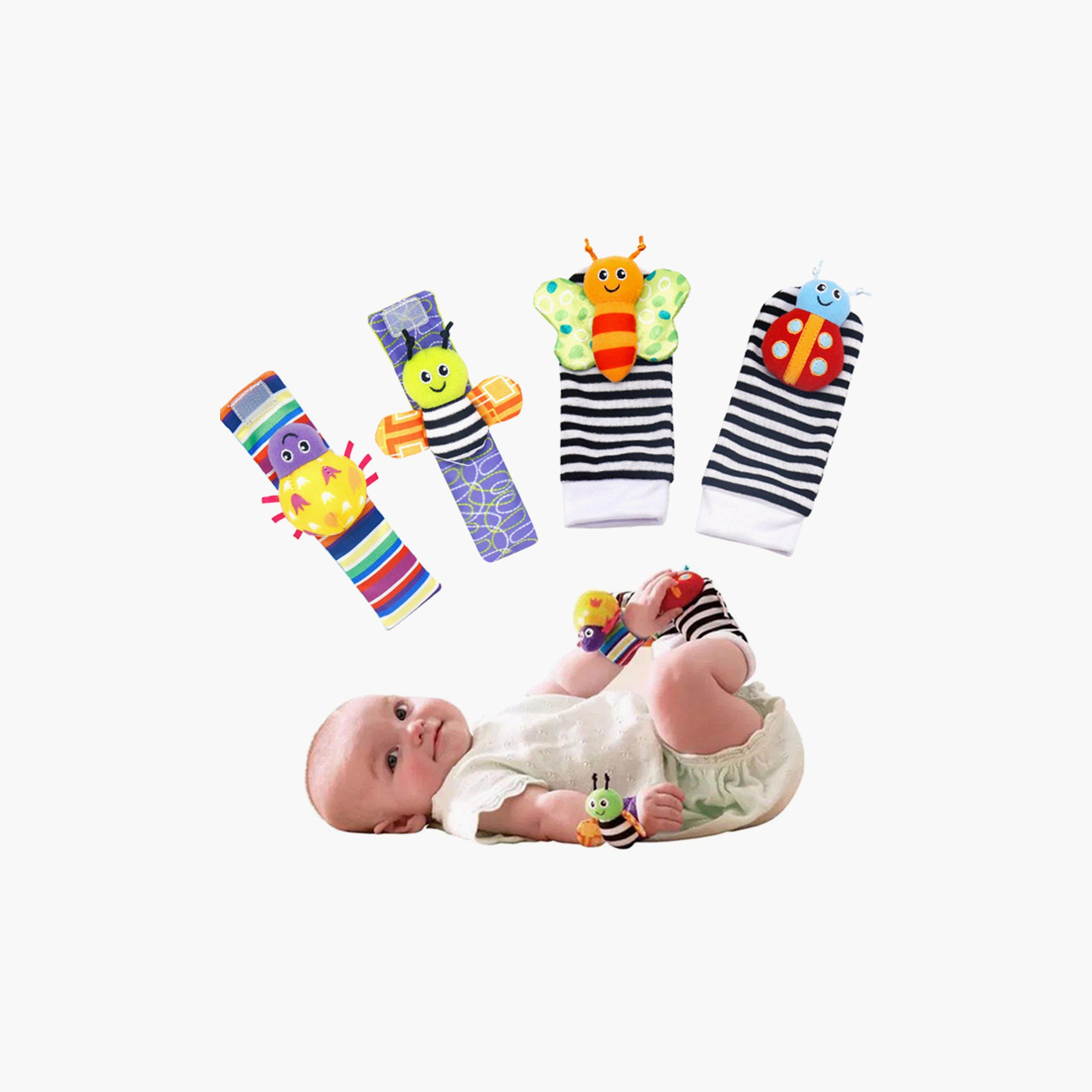Factory Price Set of Wrist Rattle & Foot Finder Socks, Animal Design D-toys-babyandtoddlertoys-rattlesandteethers-image-1