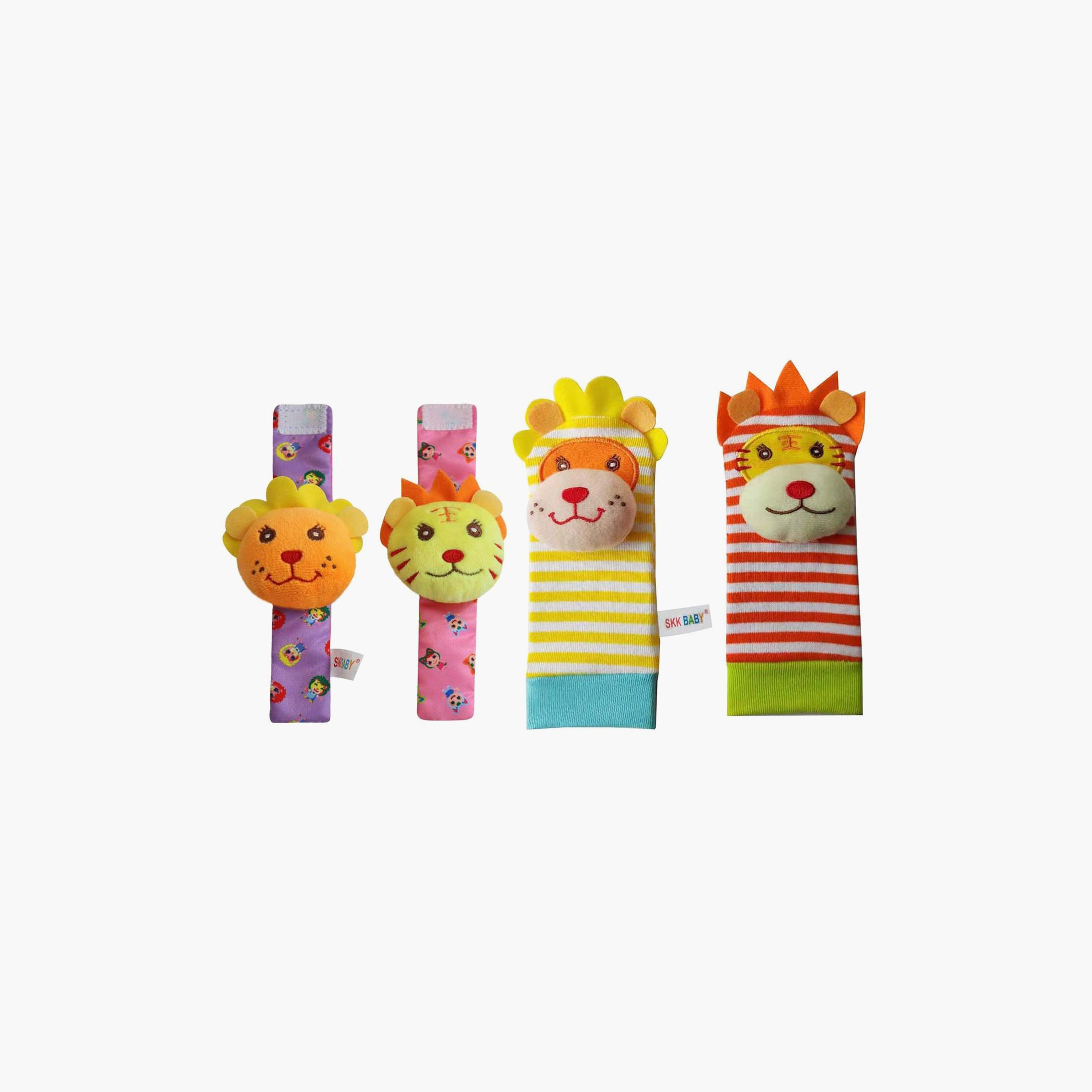 Factory Price Set of Wrist Rattle & Foot Finder Socks, Animal Design D-toys-babyandtoddlertoys-rattlesandteethers-image-2