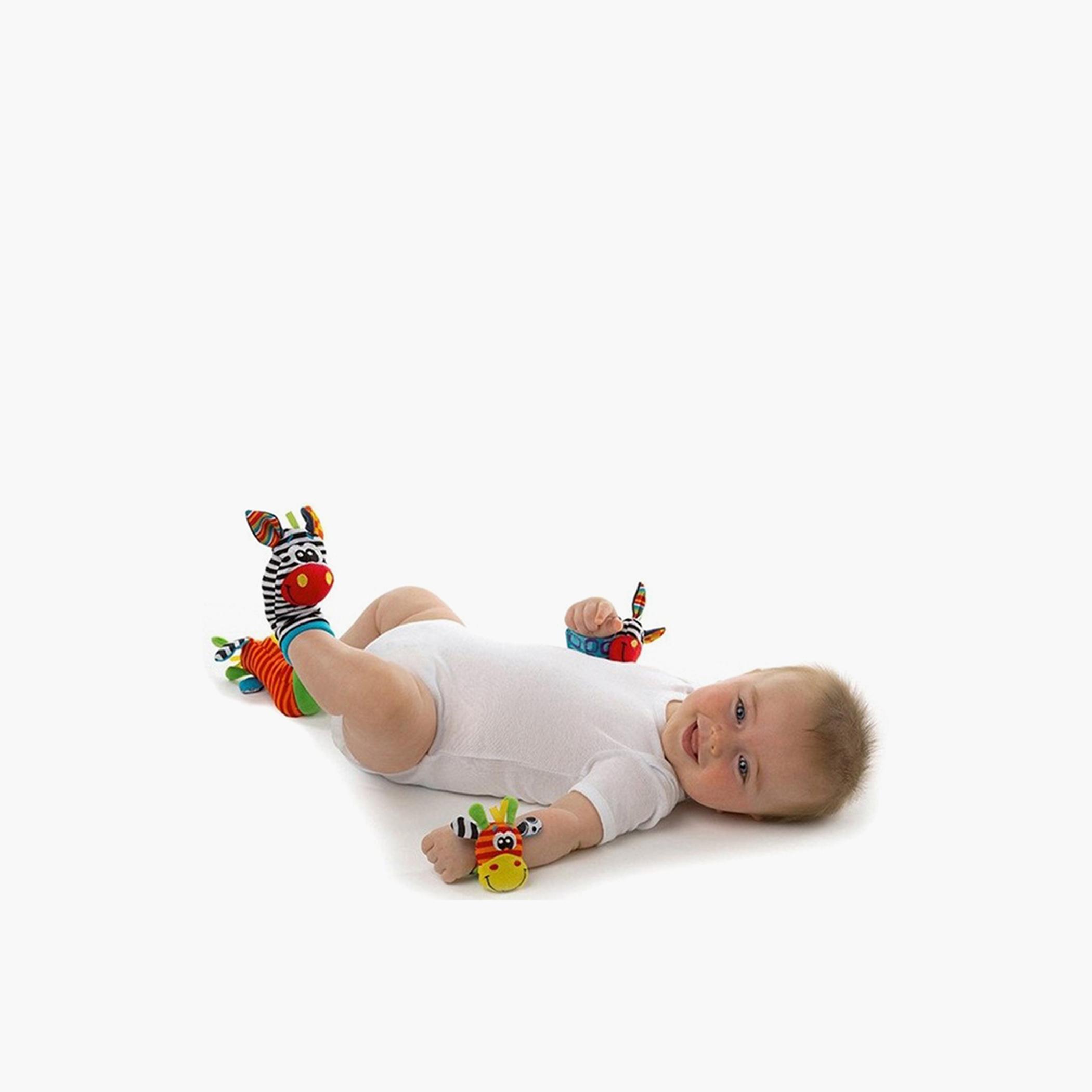 Factory Price Set of Wrist Rattle & Foot Finder Socks, Animal Design A-toys-babyandtoddlertoys-rattlesandteethers-image-2