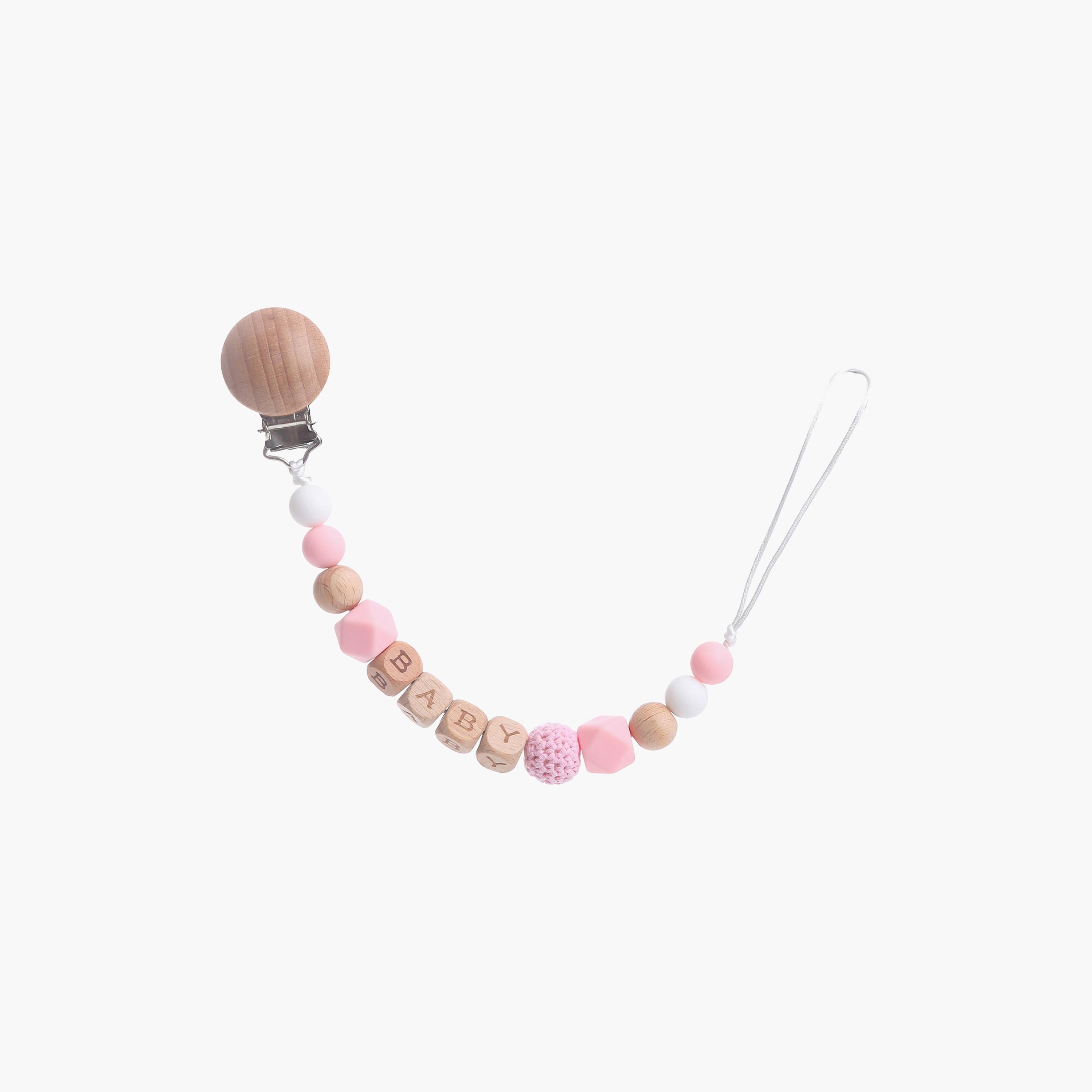 Factory Price Sean Silicone & Wooden Pacifier Clip-baby-feeding-pacifiers-image-1