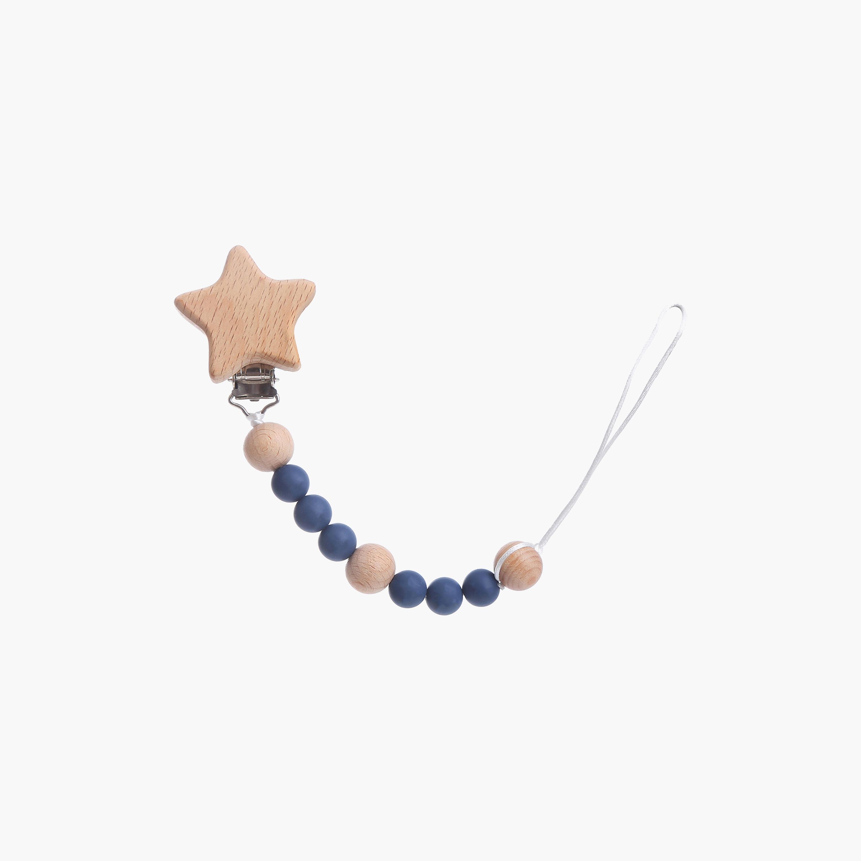 Factory Price Star Silicone & Wooden Pacifier Clip-baby-feeding-pacifiers-image-1