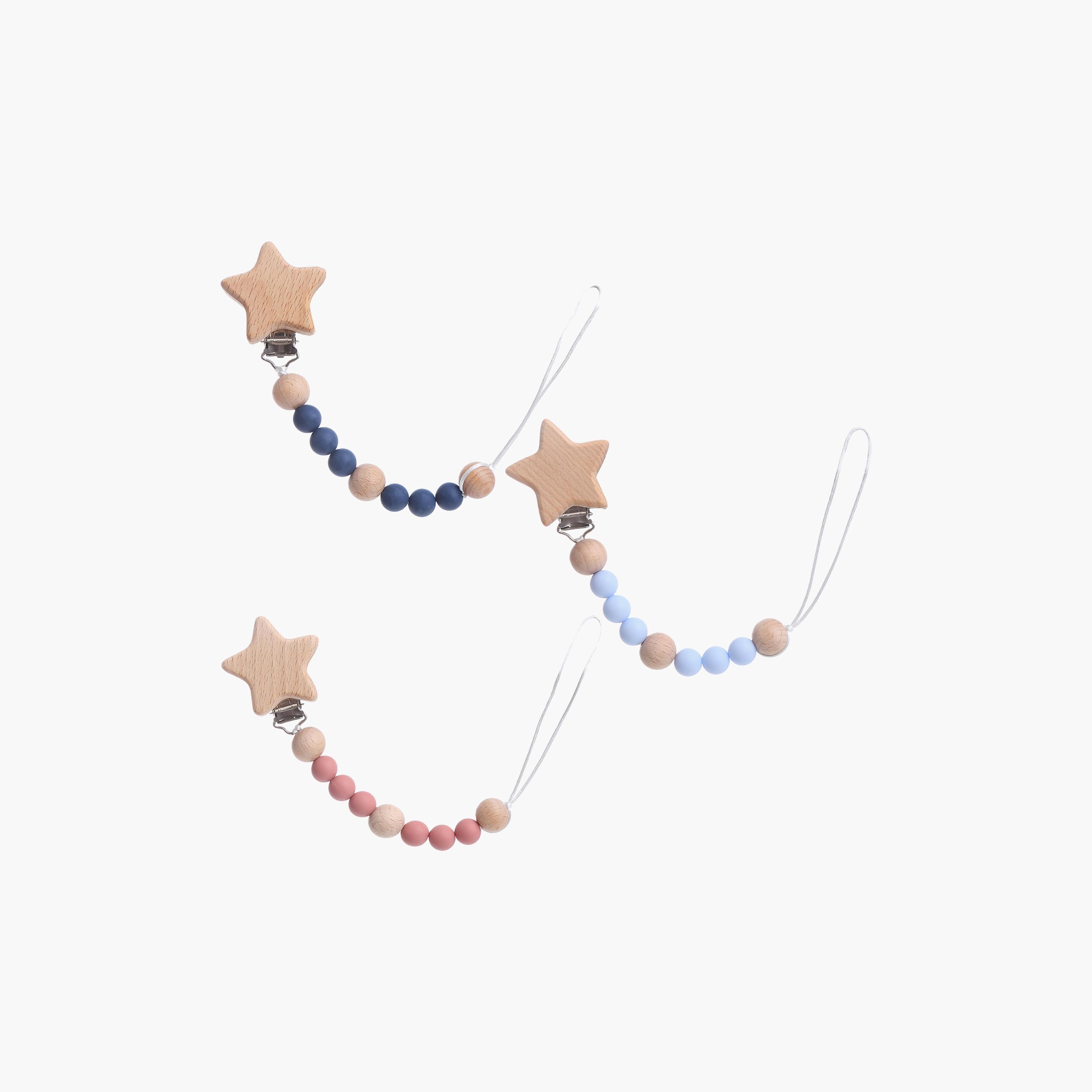 Factory Price Star Silicone & Wooden Pacifier Clip-baby-feeding-pacifiers-image-2