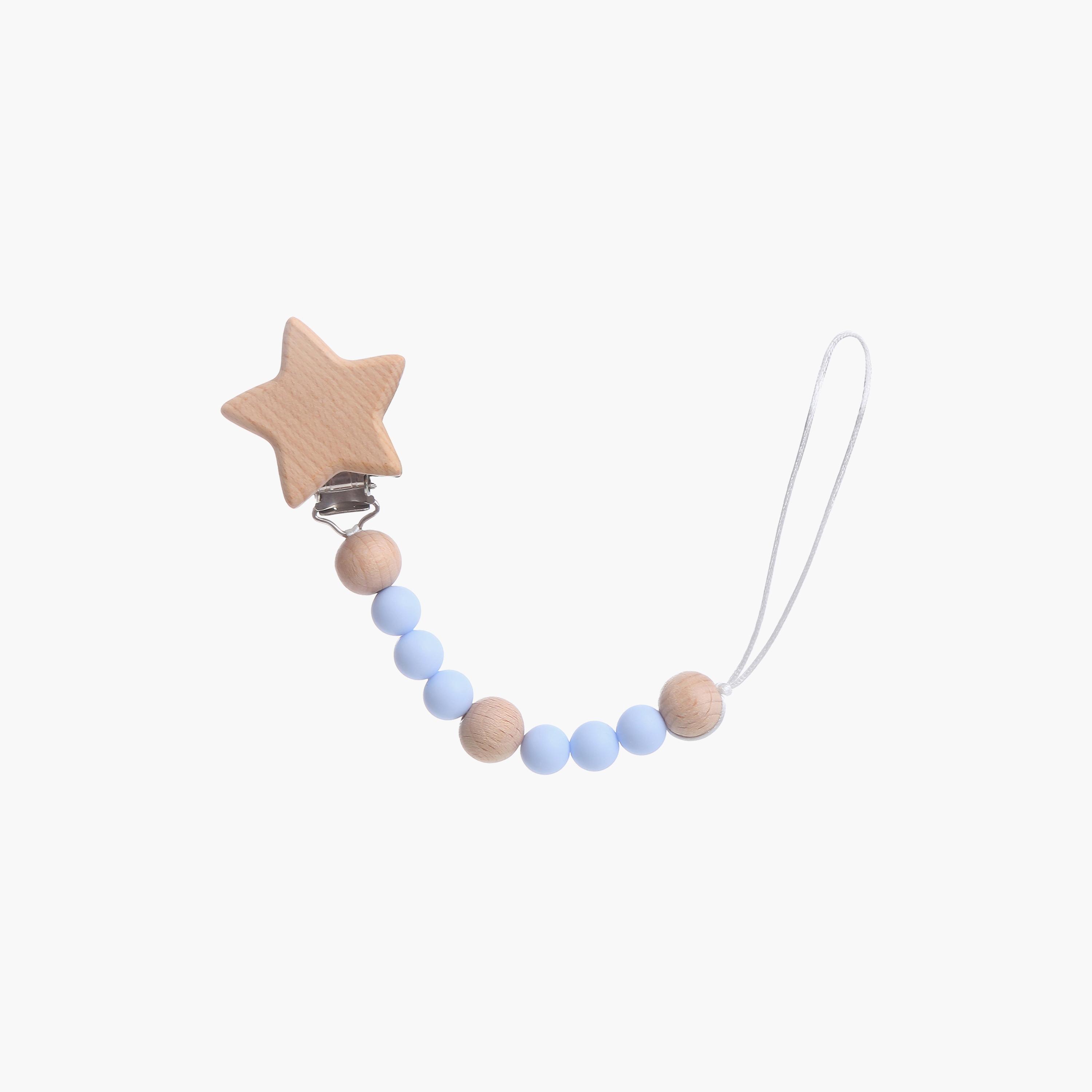 Factory Price Star Silicone & Wooden Pacifier Clip-baby-feeding-pacifiers-image-1