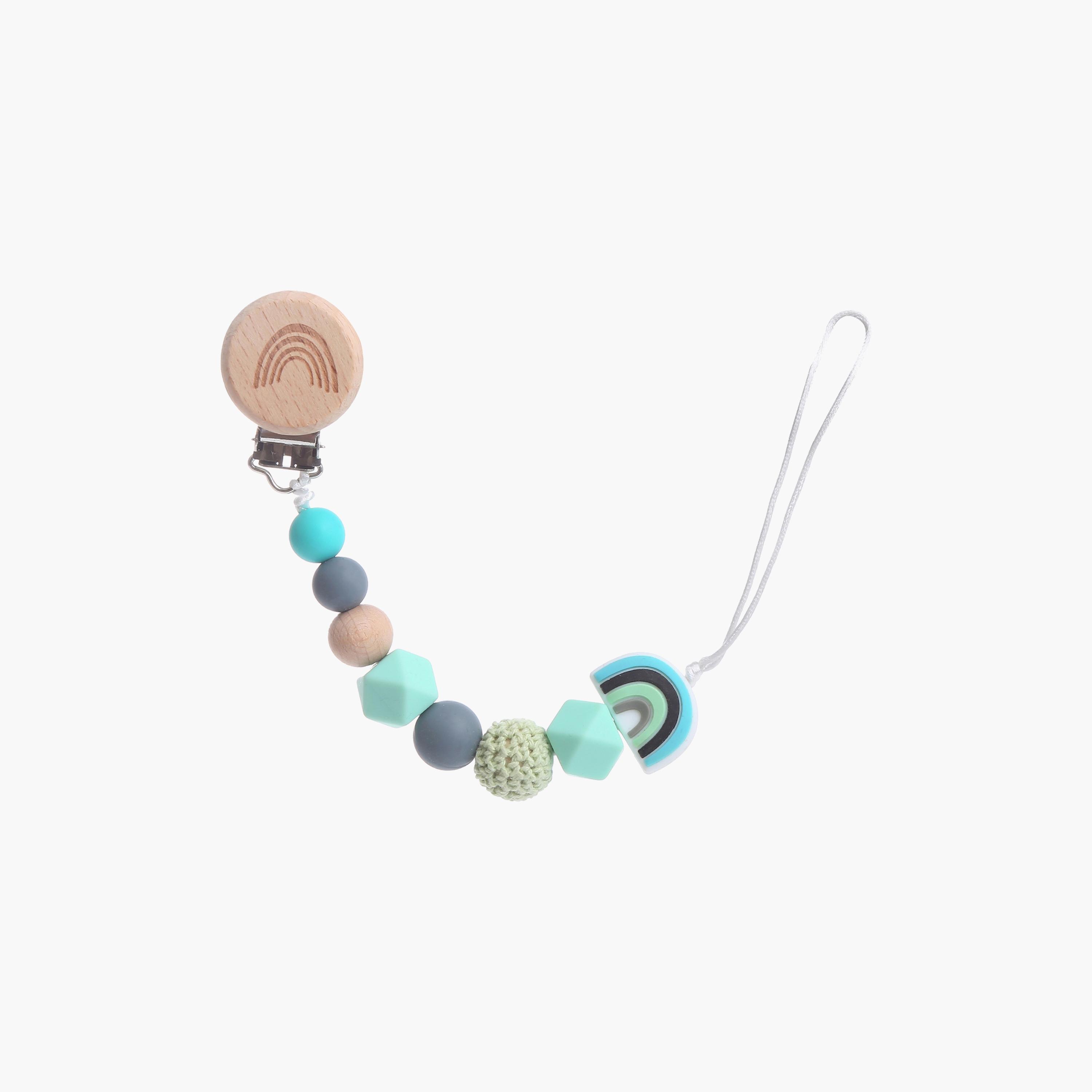 Factory Price Sandi Silicone & Wooden Pacifier Clip-baby-feeding-pacifiers-image-1