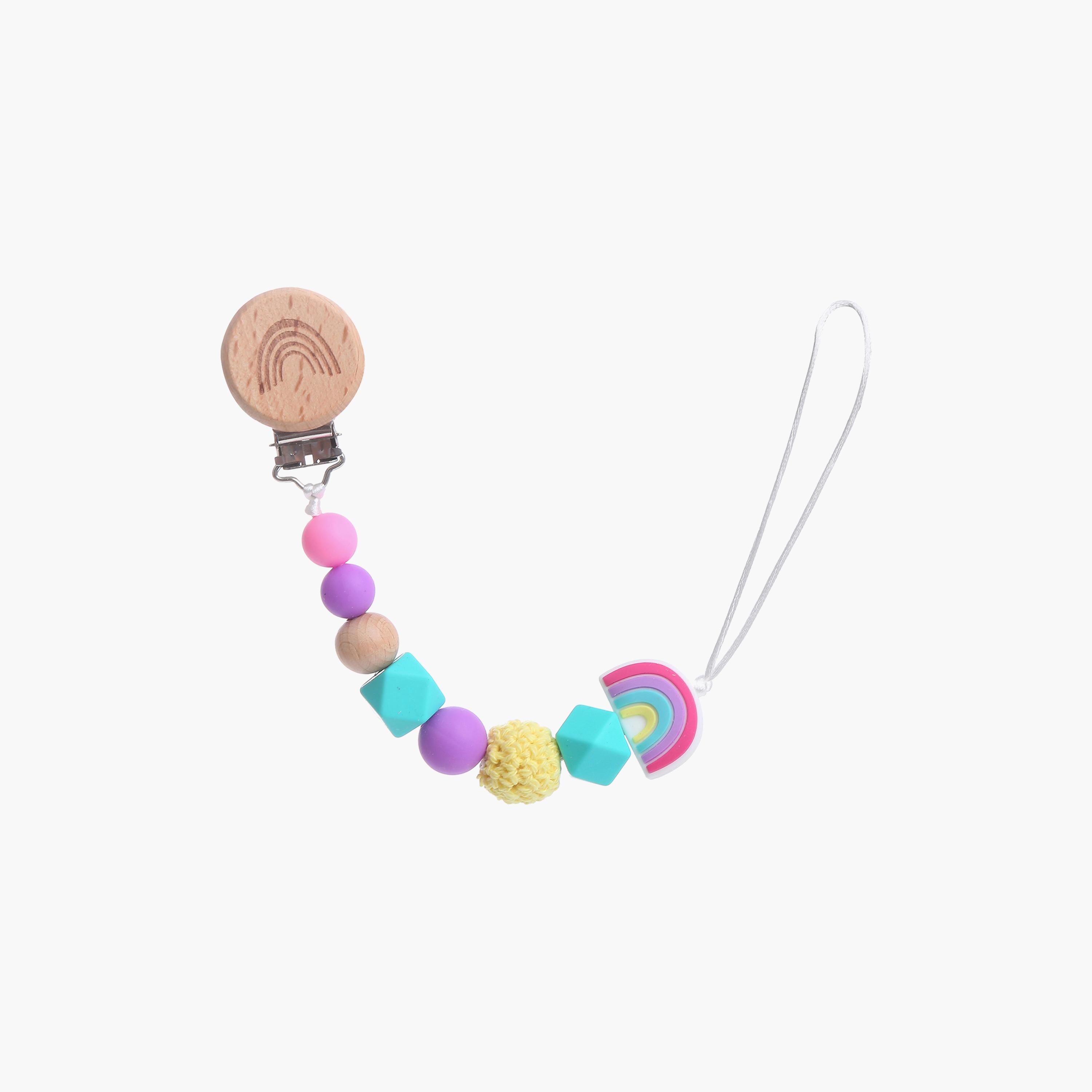 Factory Price Sandi Silicone & Wooden Pacifier Clip-baby-feeding-pacifiers-image-1