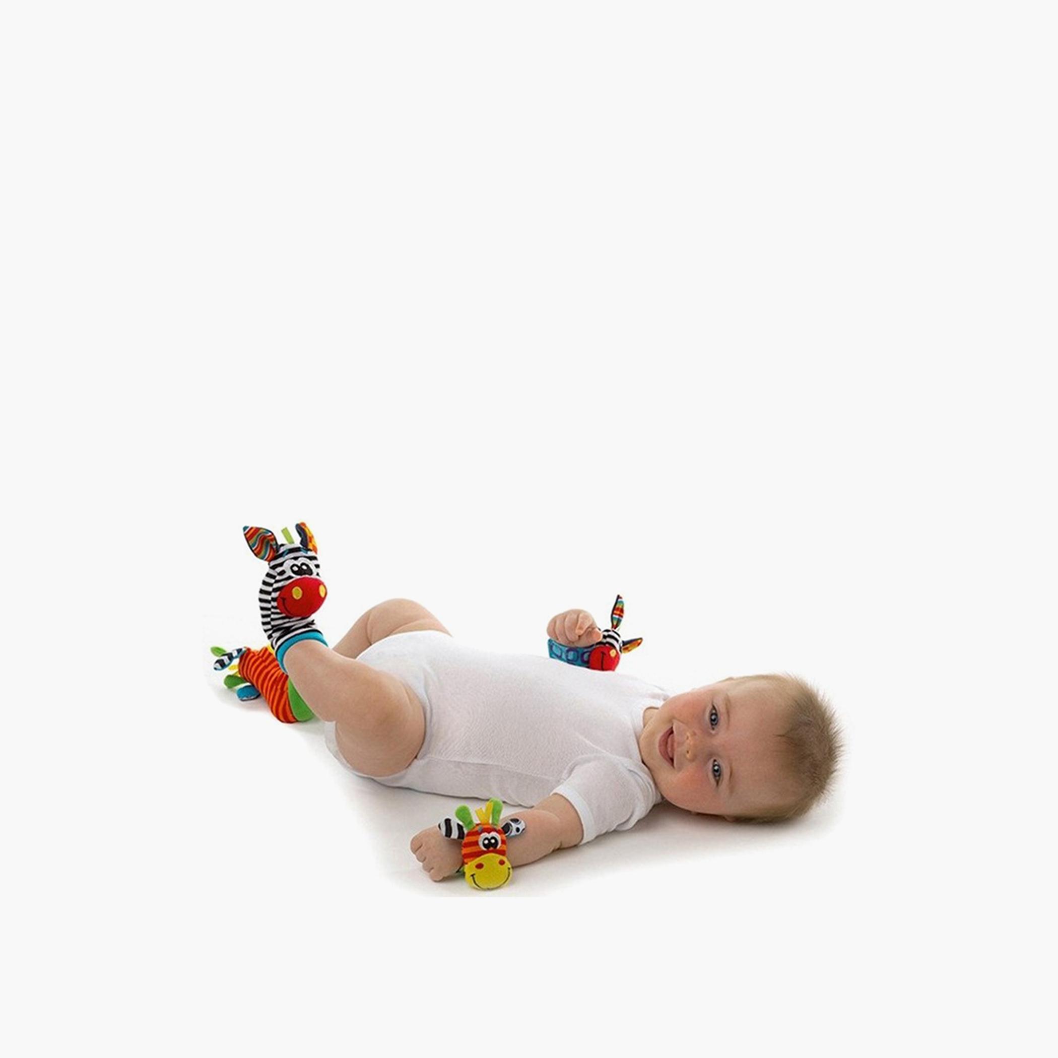 Factory Price Set of Wrist Rattle & Foot Finder Socks, Animal Design B-toys-babyandtoddlertoys-rattlesandteethers-image-2