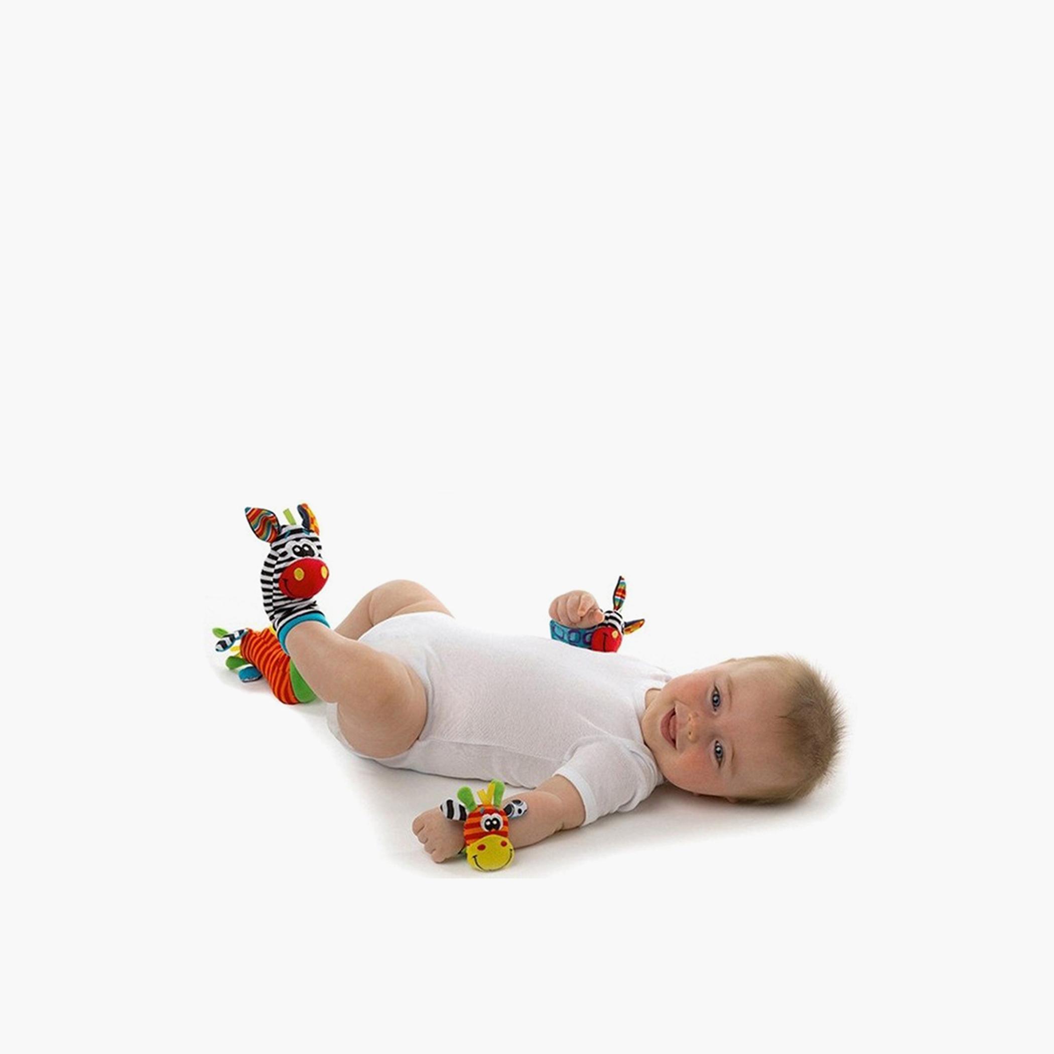 Factory Price Set of Wrist Rattle & Foot Finder Socks, Animal Design H-toys-babyandtoddlertoys-rattlesandteethers-image-2
