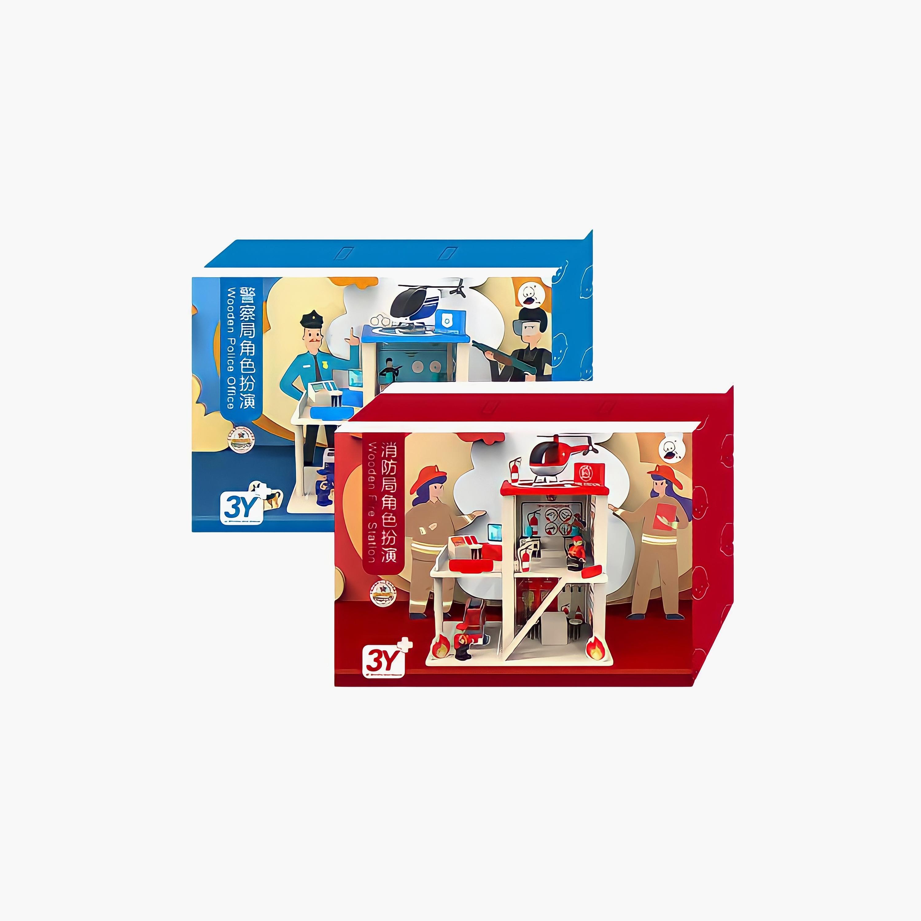 لعبة فينليز التظاهرية الخشبية محطة الإطفاء ومركز الشرطة من فاكتوري برايس-toys-roleplay-policeanddetectivesets-image-2