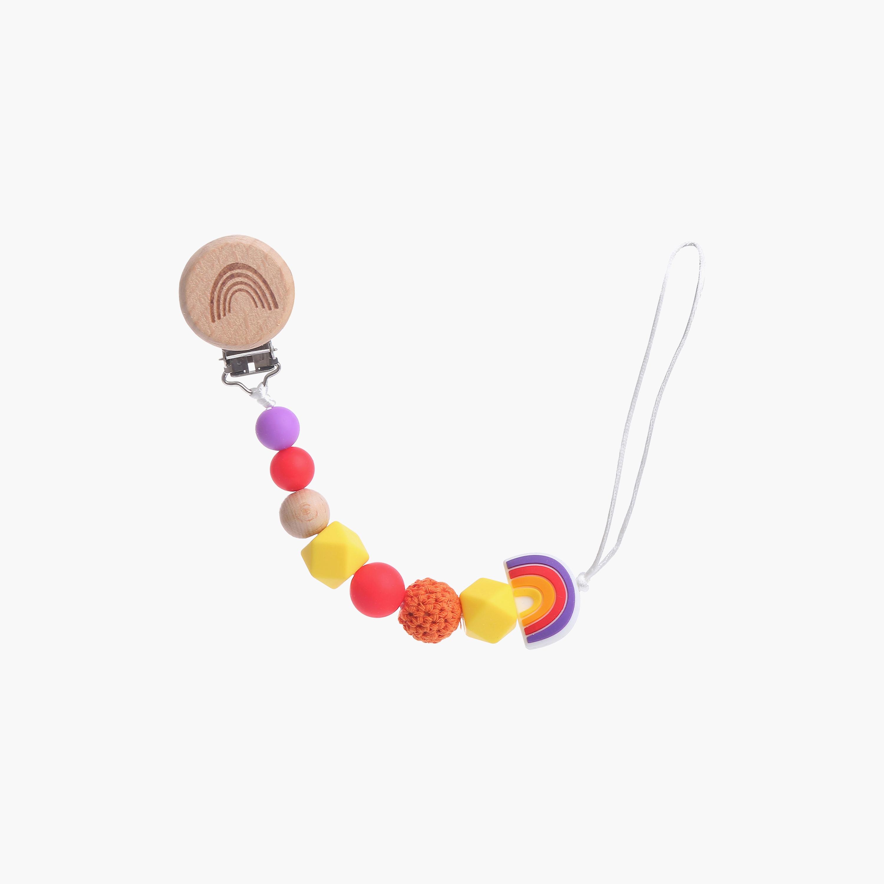 Factory Price Sandi Silicone & Wooden Pacifier Clip-baby-feeding-pacifiers-image-1