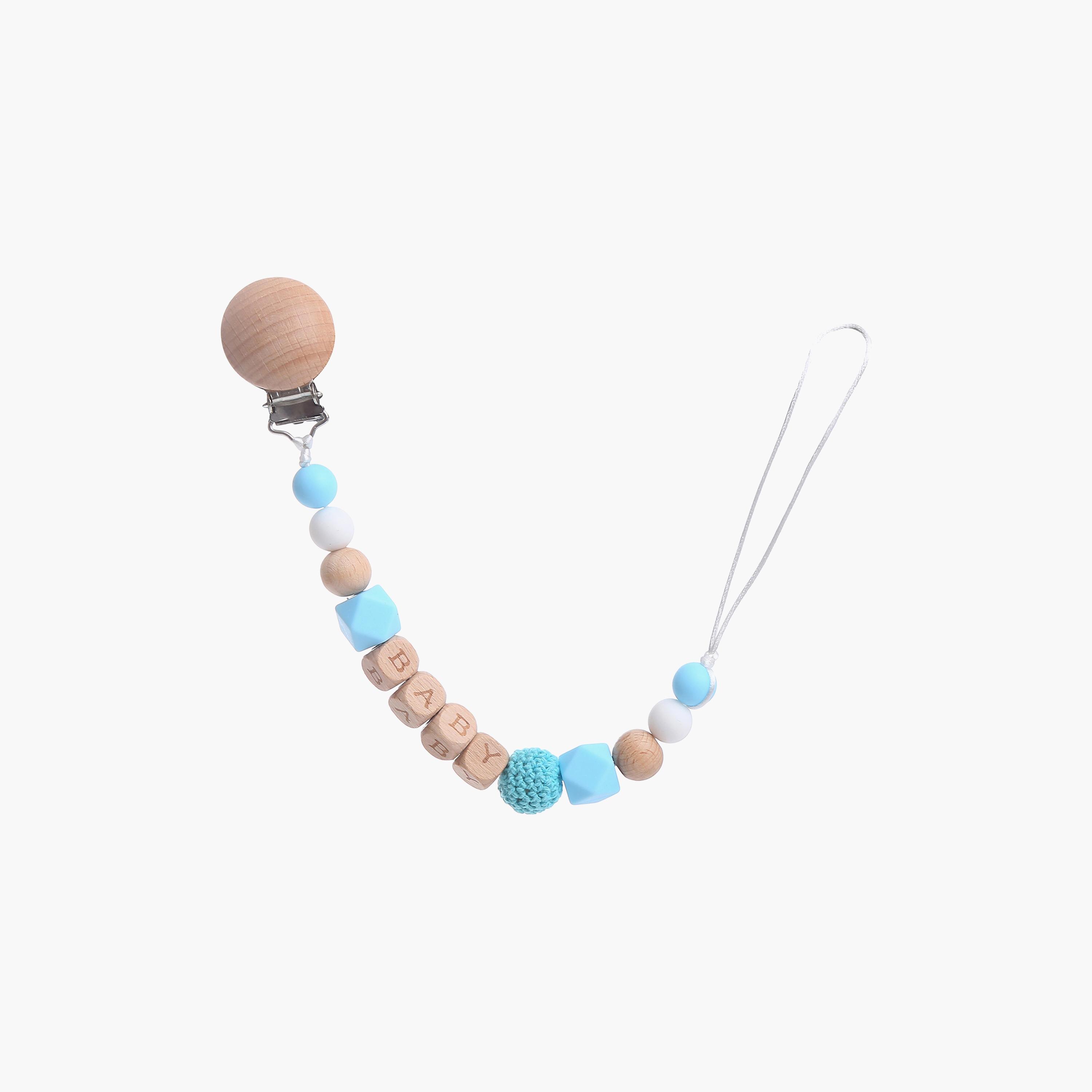 Factory Price Sean Silicone & Wooden Pacifier Clip-baby-feeding-pacifiers-image-1