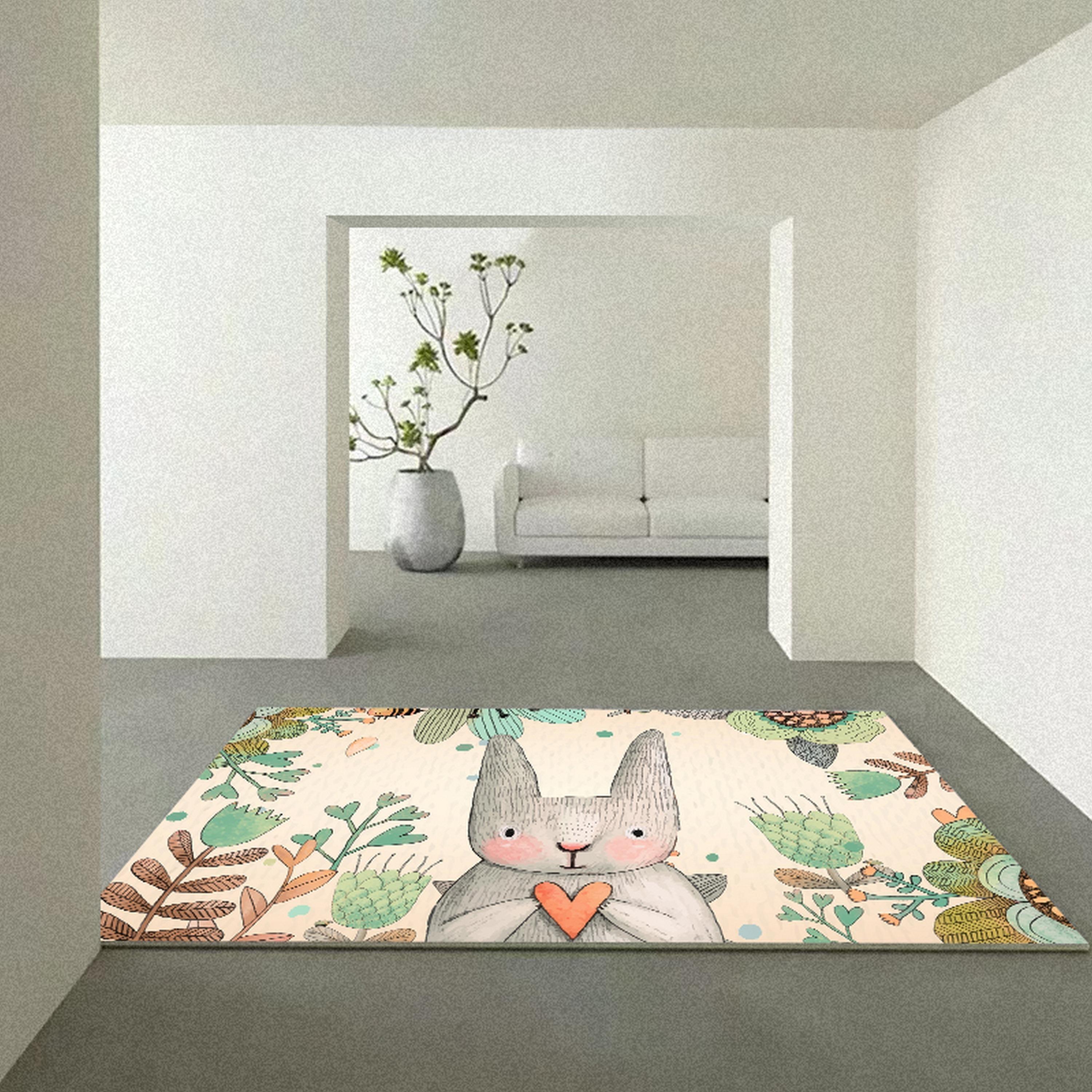 Factory Price Carpet for Kids Room, Cute Rabbit Design-baby-nursery-roomdecor-image-2