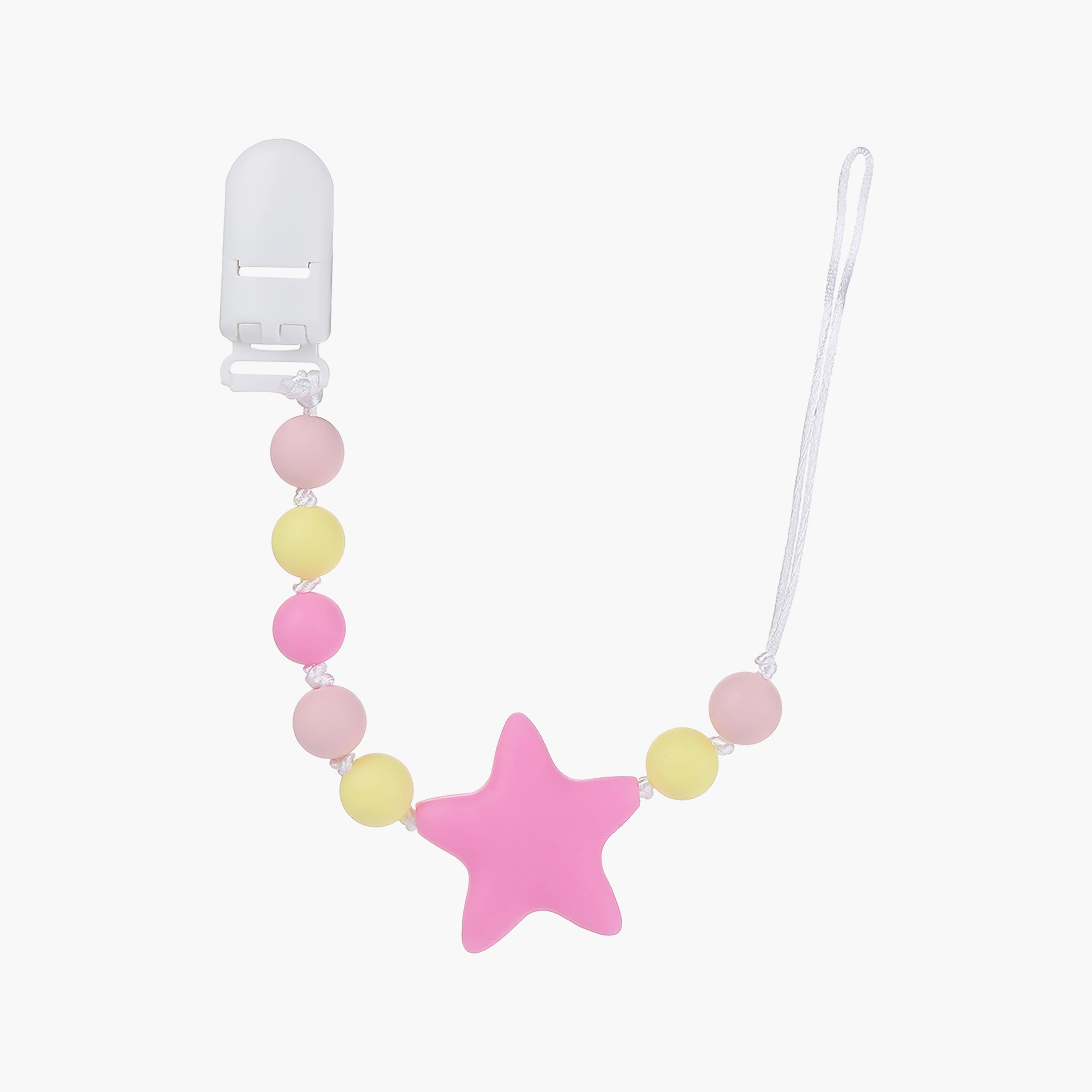 Factory Price Subtle Star And Beads Pacifier Clips-baby-feeding-pacifiers-image-1
