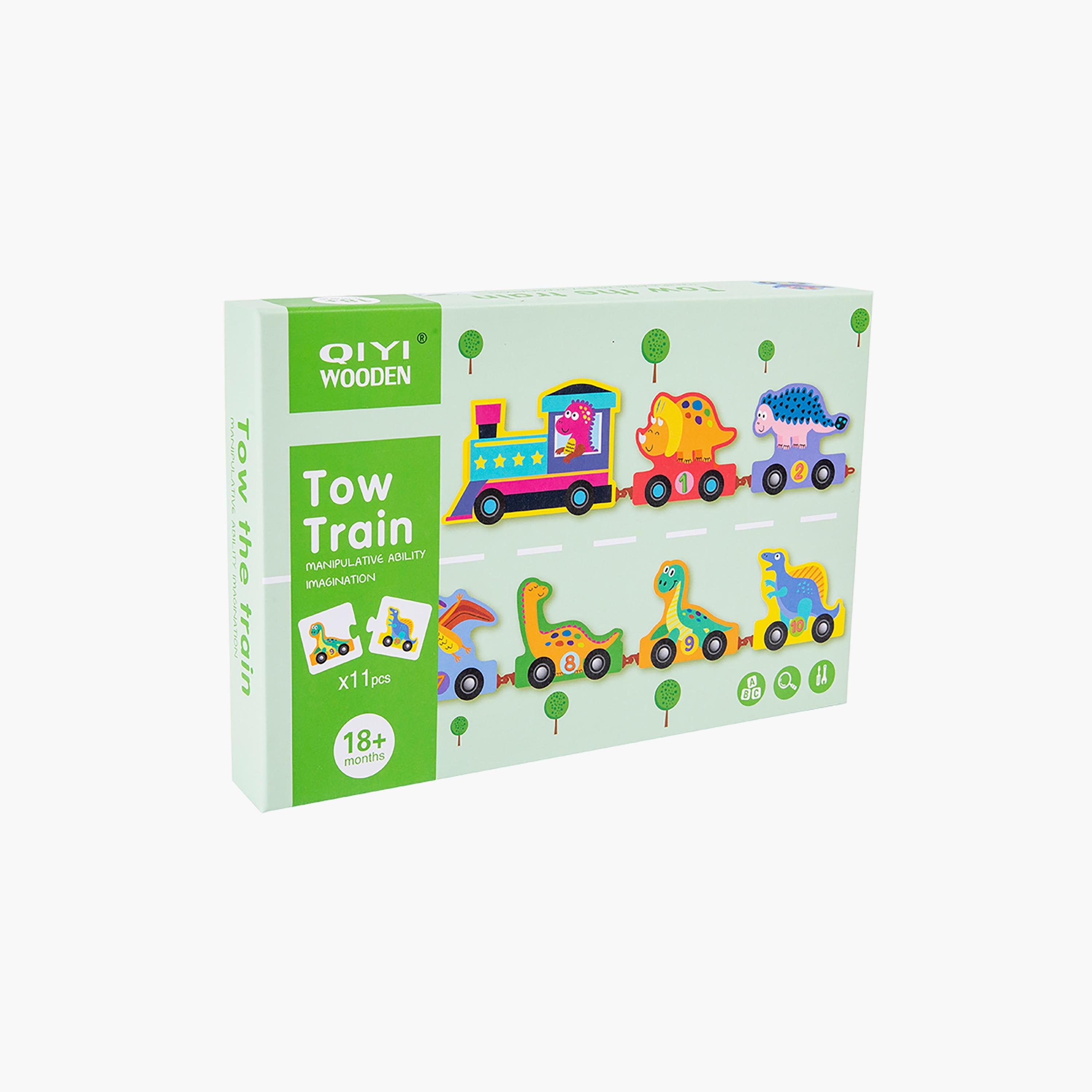  مجموعة قطار السحب والجر ال 11 قطعة من الأرقام الخشبية والديناصورات من فاكتوري برايس-toys-babyandtoddlertoys-learningtoys-image-1