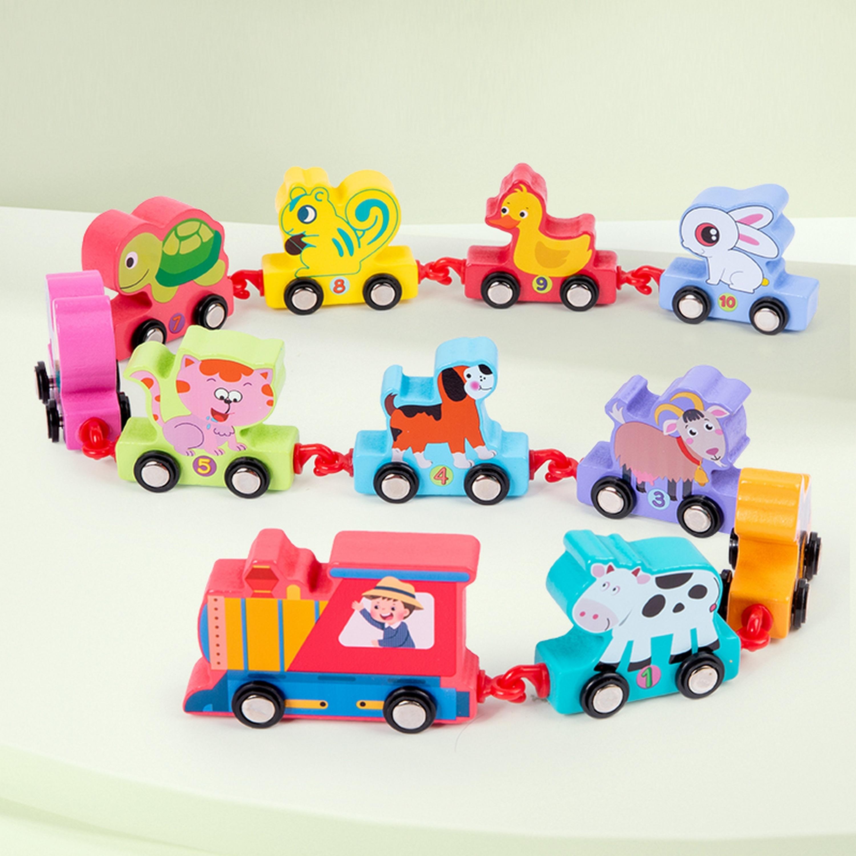  مجموعة قطار السحب والجر ال 11 قطعة من الأرقام الخشبية والديناصورات من فاكتوري برايس-toys-babyandtoddlertoys-learningtoys-image-5