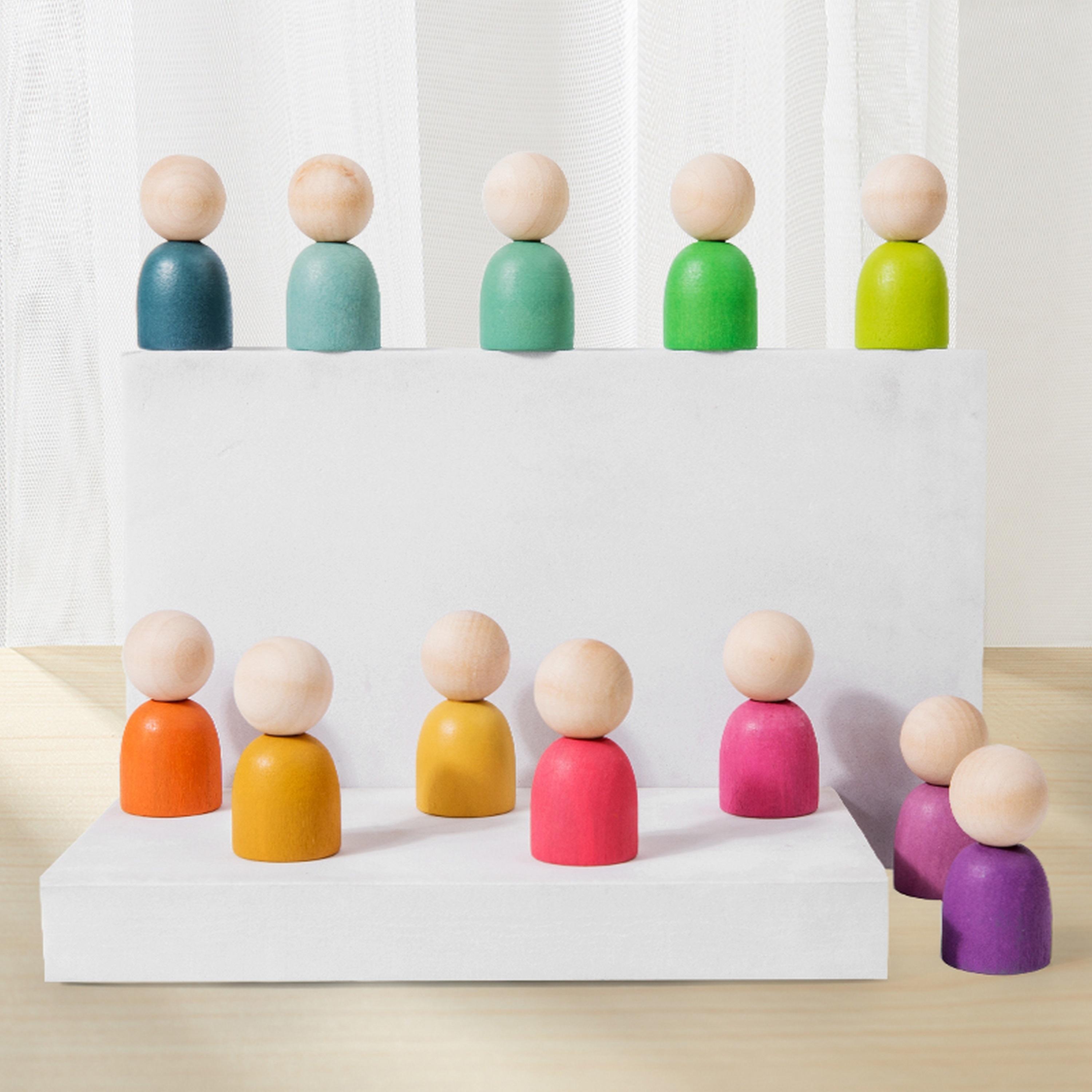 Factory Price Rainbow Stacking Wooden Sorting Toys with Rack-toys-babyandtoddlertoys-stackingandnestingtoys-image-4